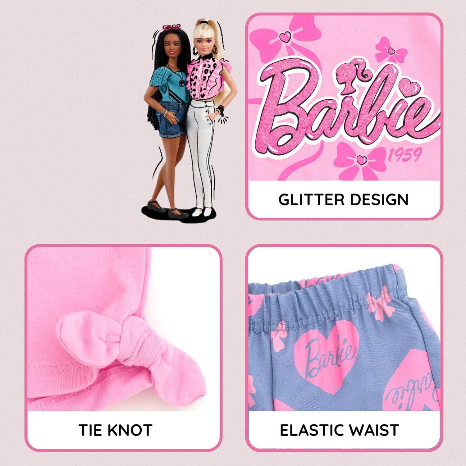 Conjunto camiseta peplum y pantalones cortos Barbie 2T-16