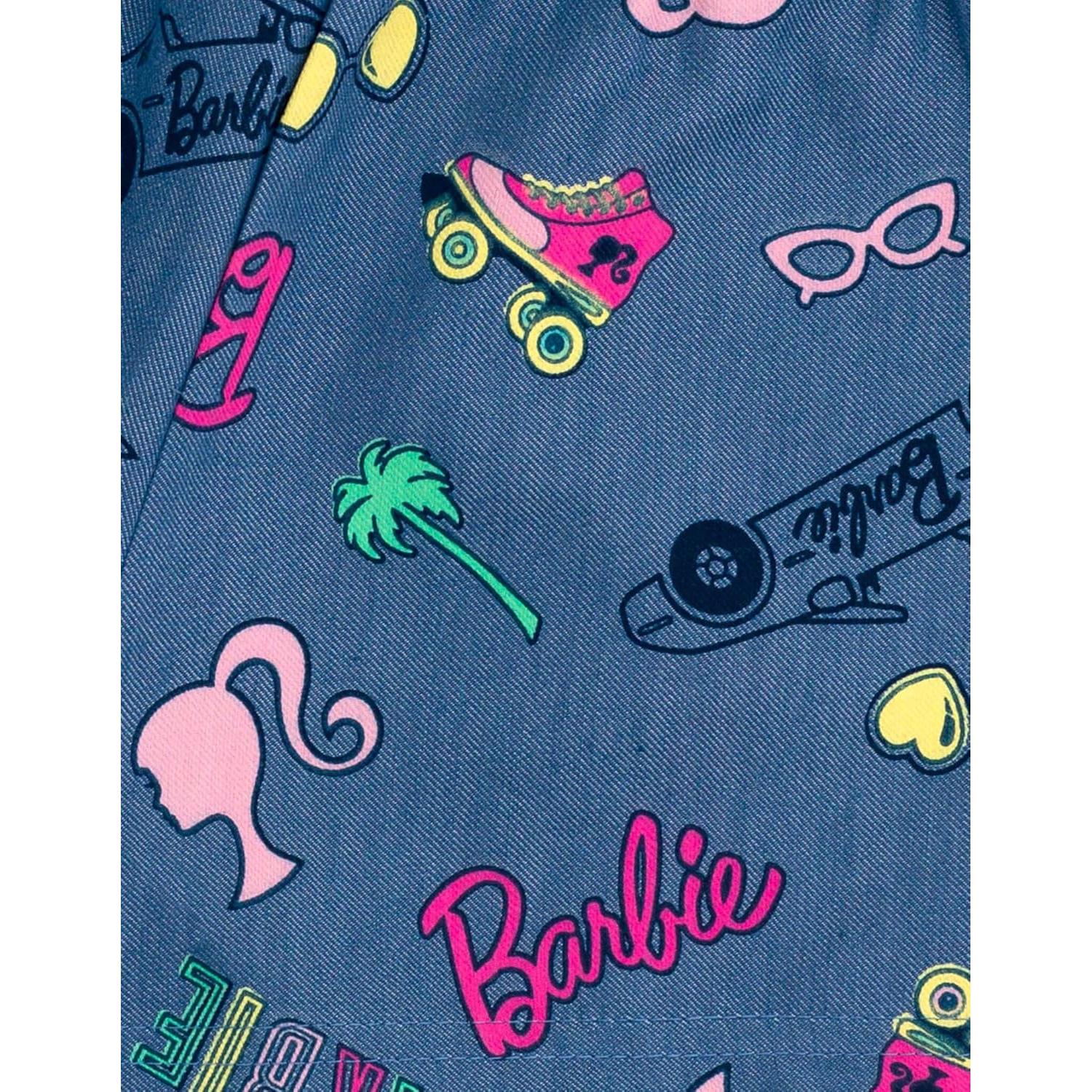 Conjunto camiseta peplum y shorts Barbie 2T-14-16 rosa