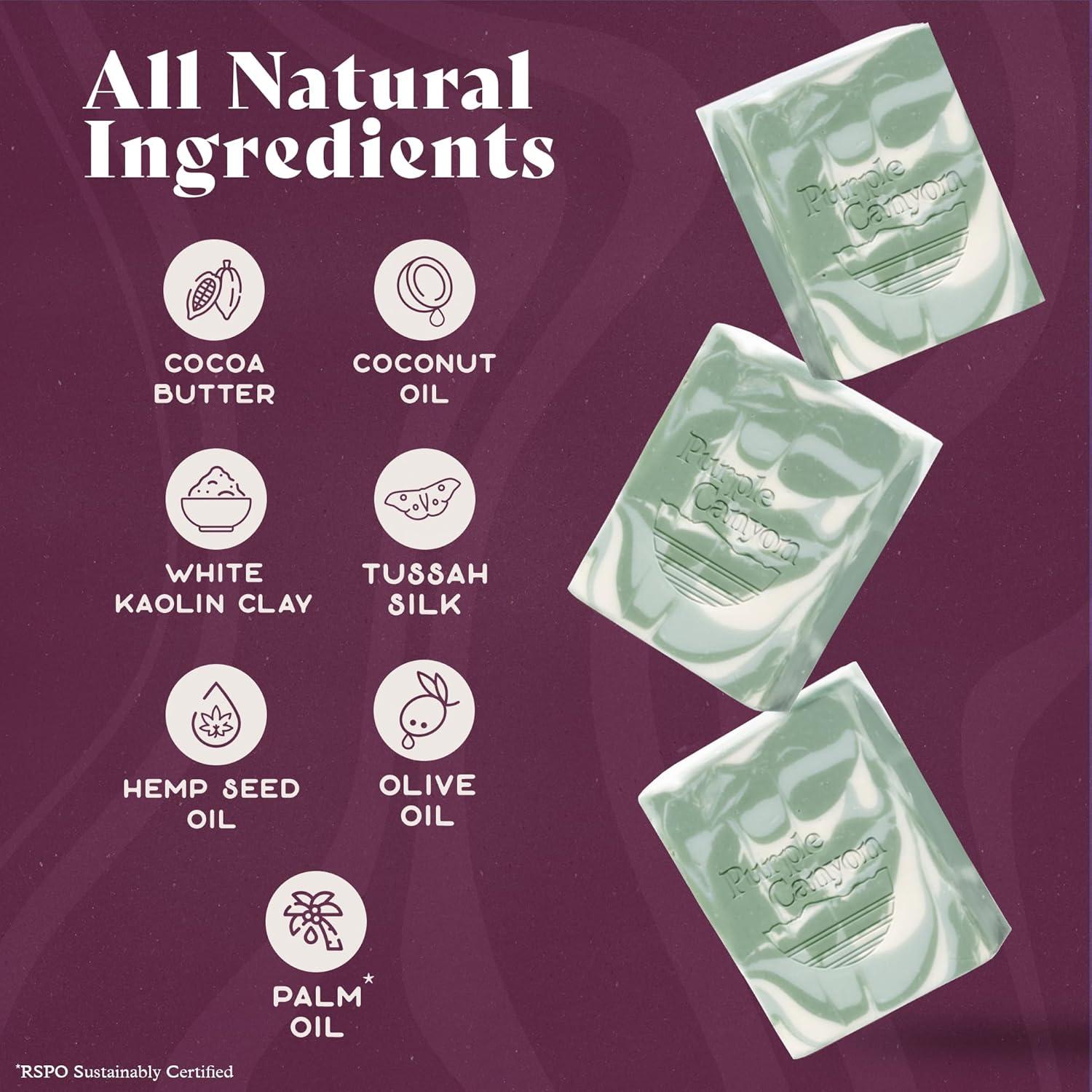 Paquete de 3 Jabones Naturales Hechos a Mano Eucalipto 113g - Canyon Morado