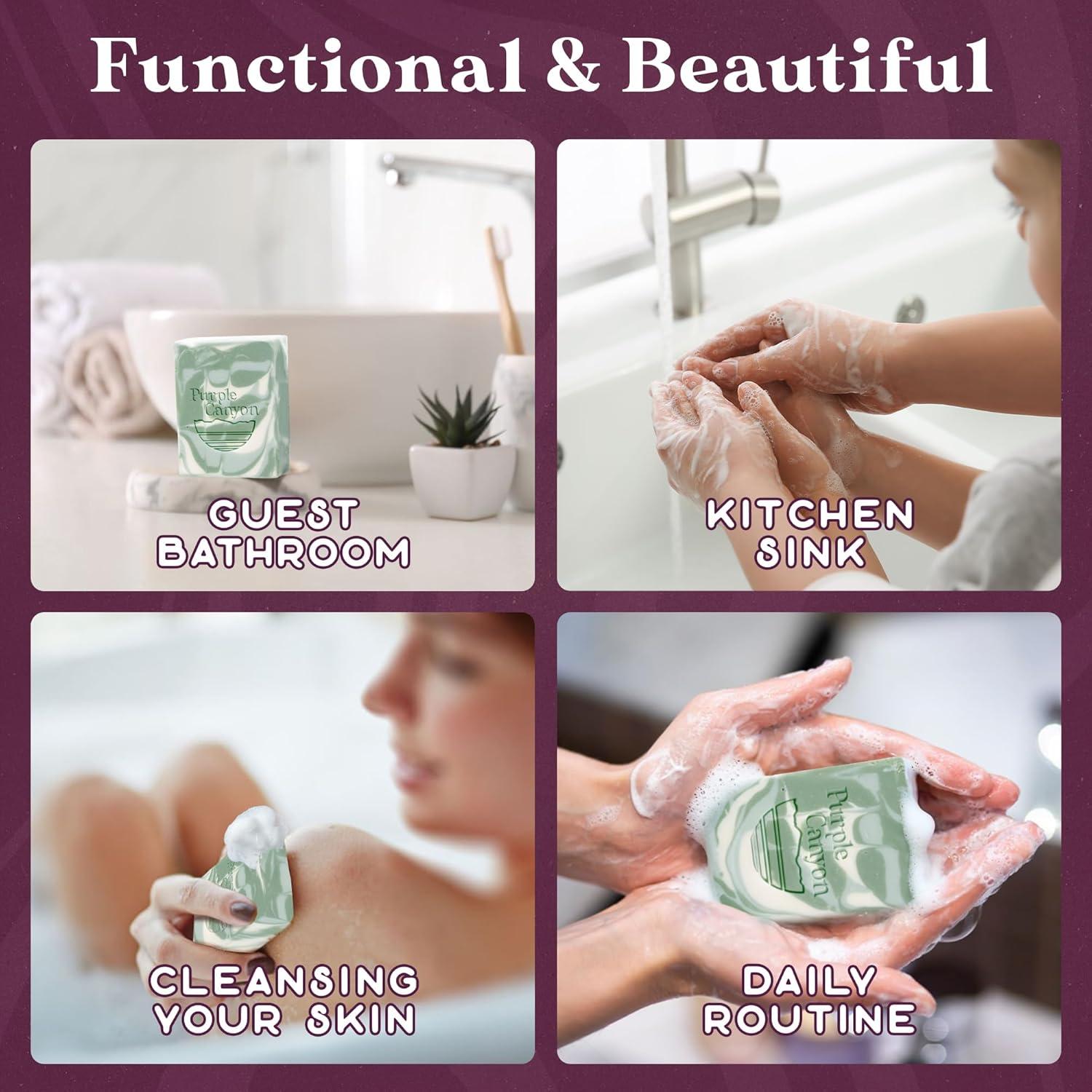 Paquete de 3 Jabones Naturales Hechos a Mano Eucalipto 113g - Canyon Morado