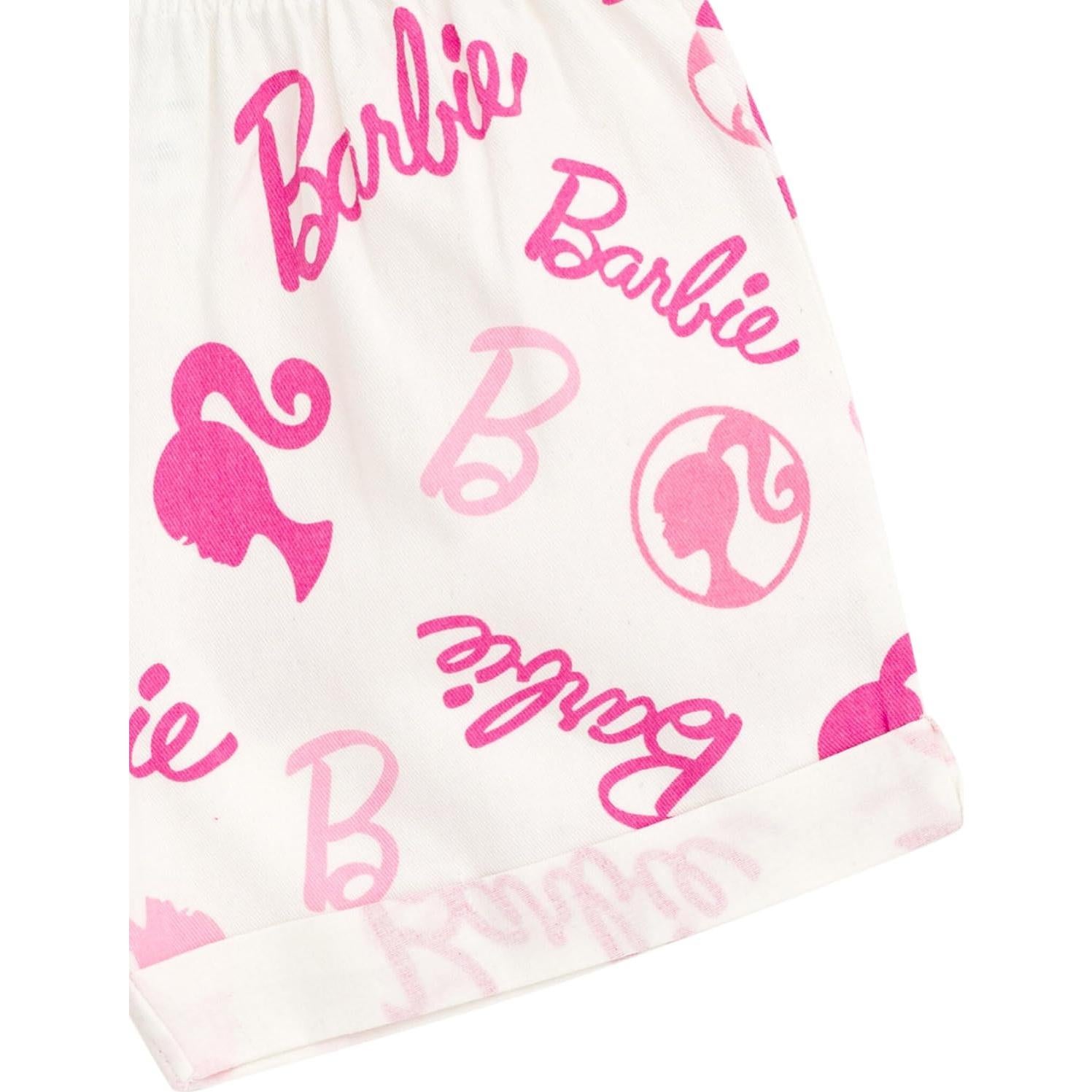 Conjunto camiseta peplum y shorts Barbie 2T-16 rosa