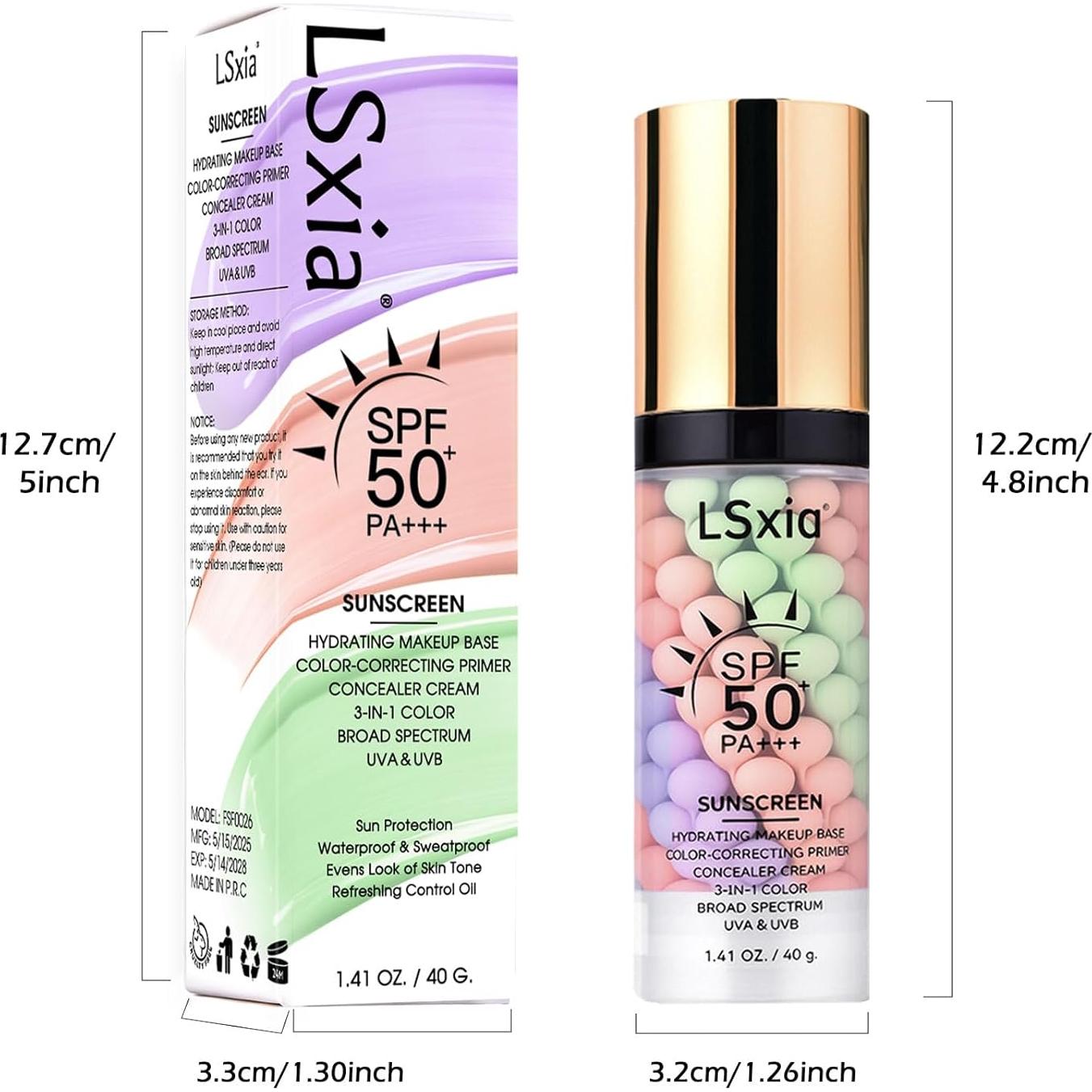 Base de Maquillaje 3-en-1 FIVEFULU SPF 50 Hidratante 80g