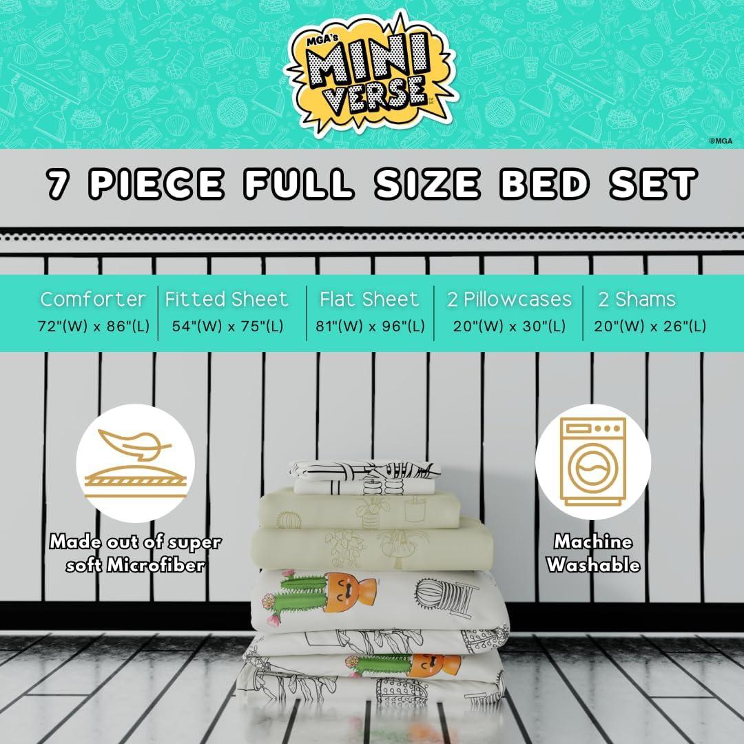 Juego de Cama Franco Miniverse Plantas 7 Piezas Doble