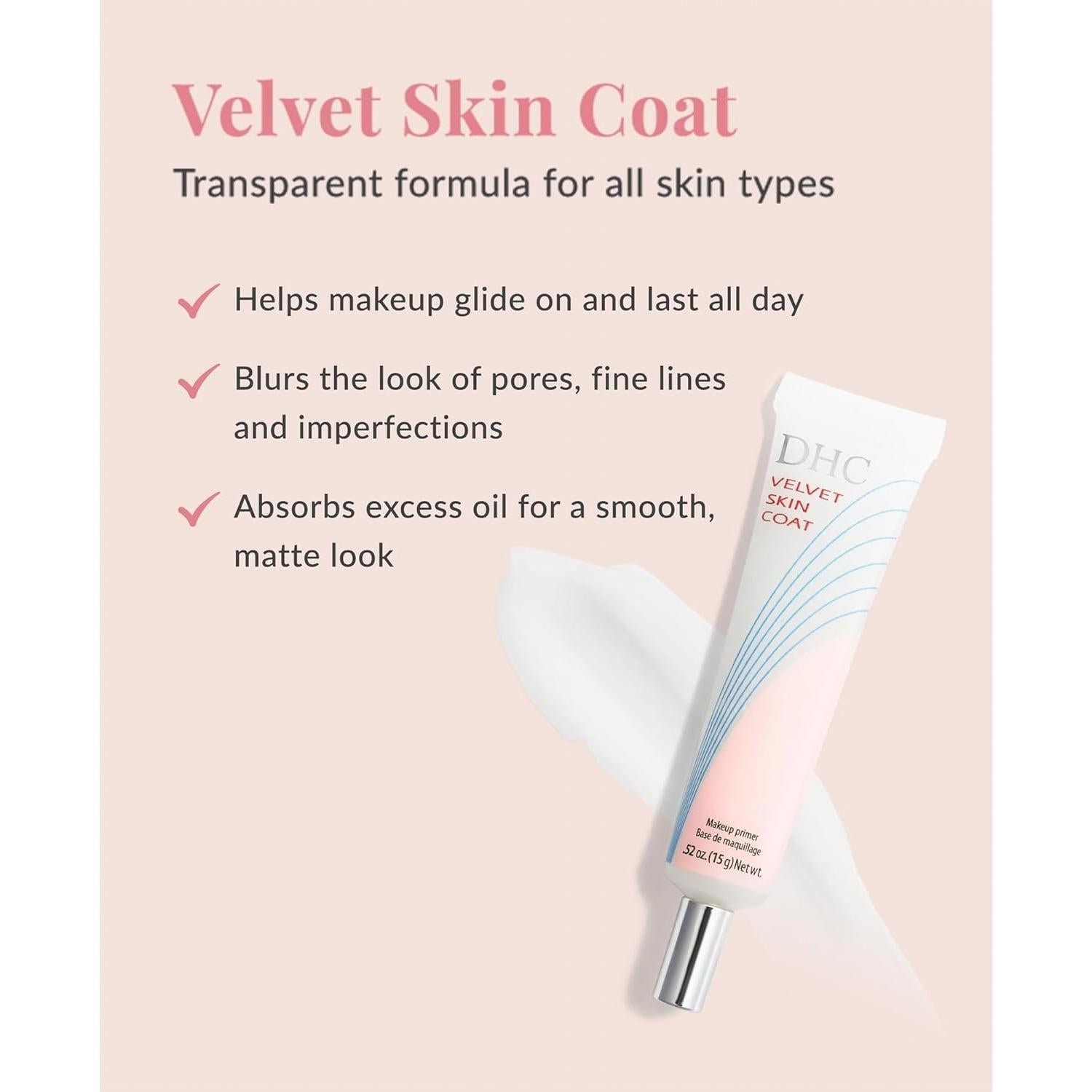 DHC Velvet Skin Coat Primer 15g + Tamaño Viaje 15g - Matificante