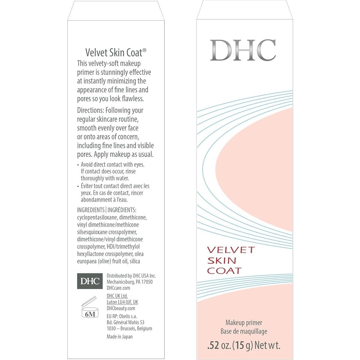DHC Velvet Skin Coat Primer 15g + Tamaño Viaje 15g - Matificante