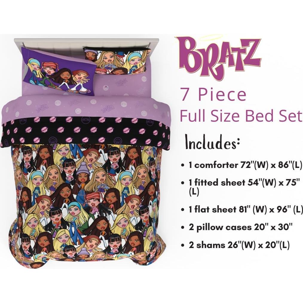 Juego de Cama Bratz Franco 7 Piezas Microfibra Reina