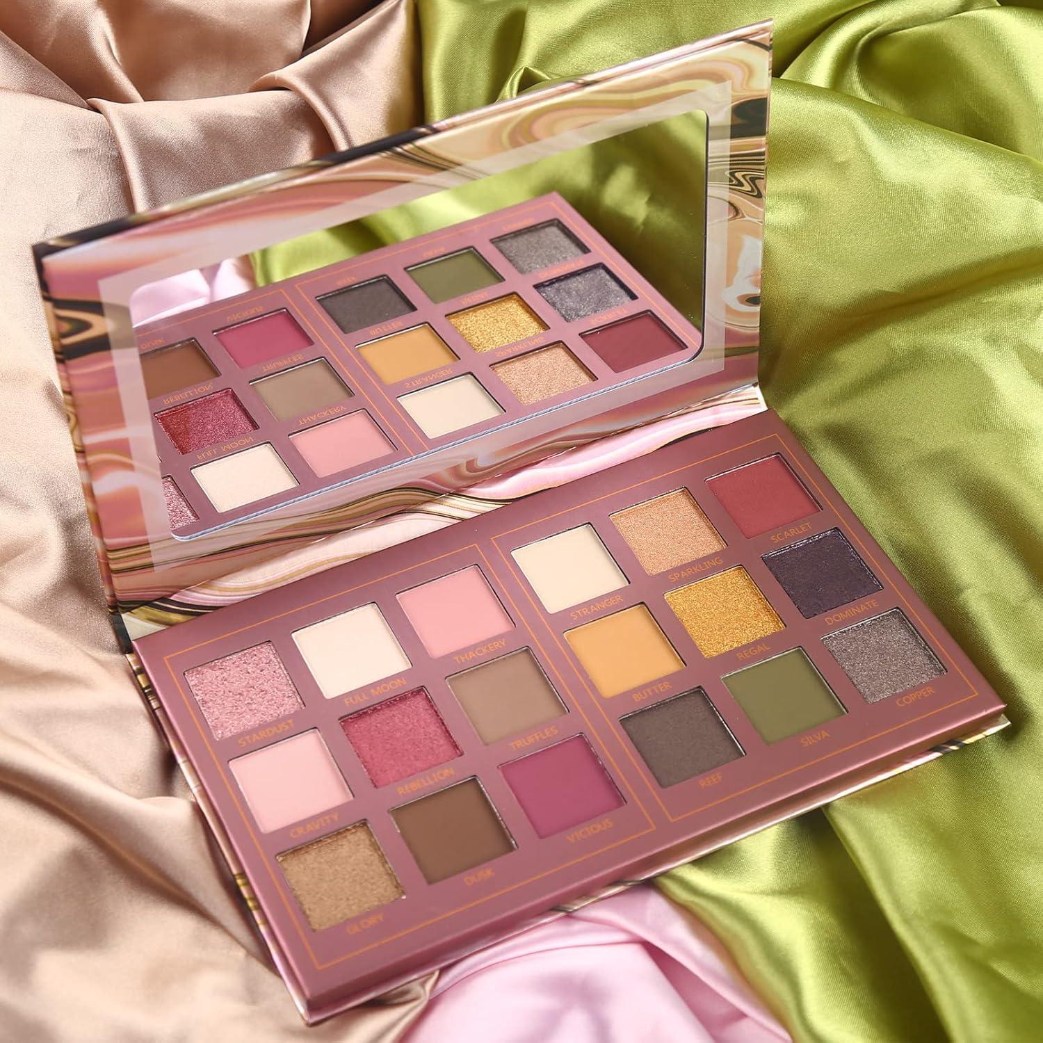 Paleta de Sombras de Ojos Prism Makeup 18 Colores Mate y Brillo