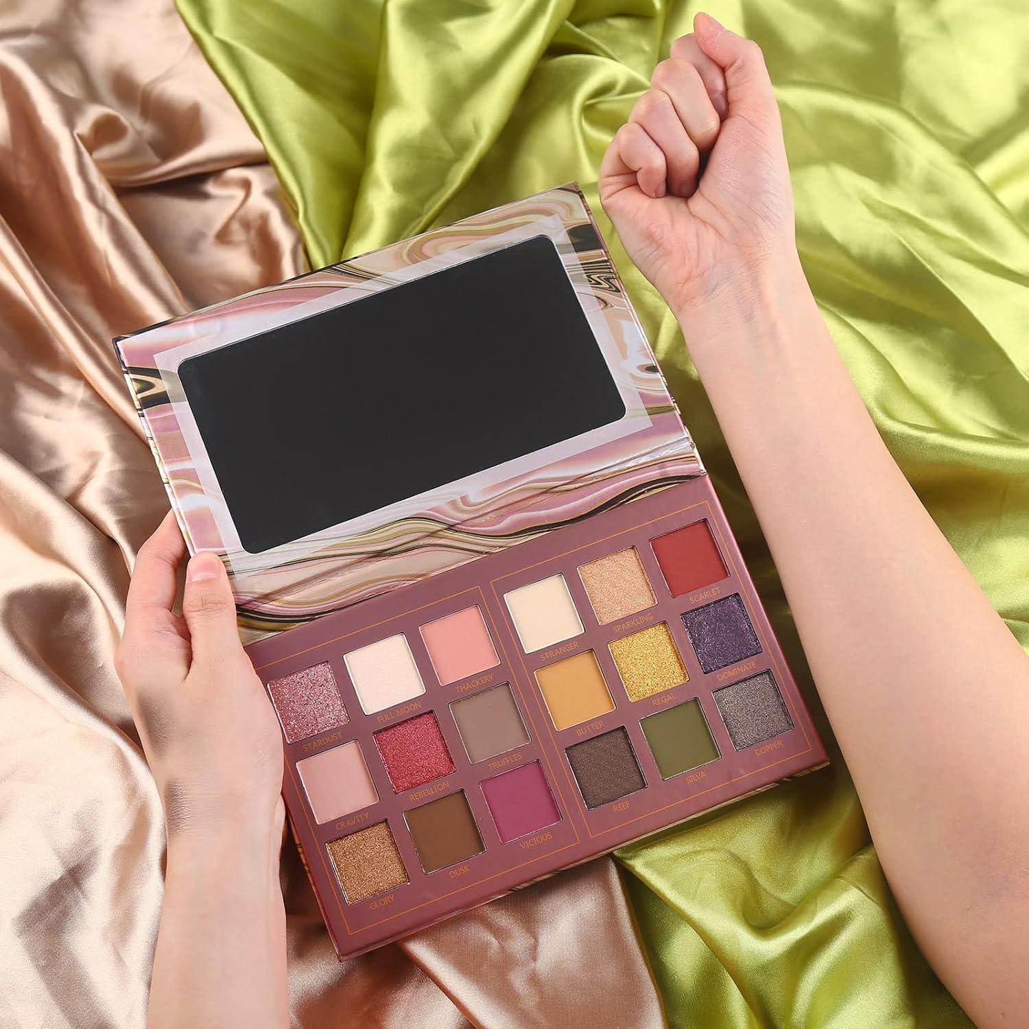 Paleta de Sombras de Ojos Prism Makeup 18 Colores Mate y Brillo