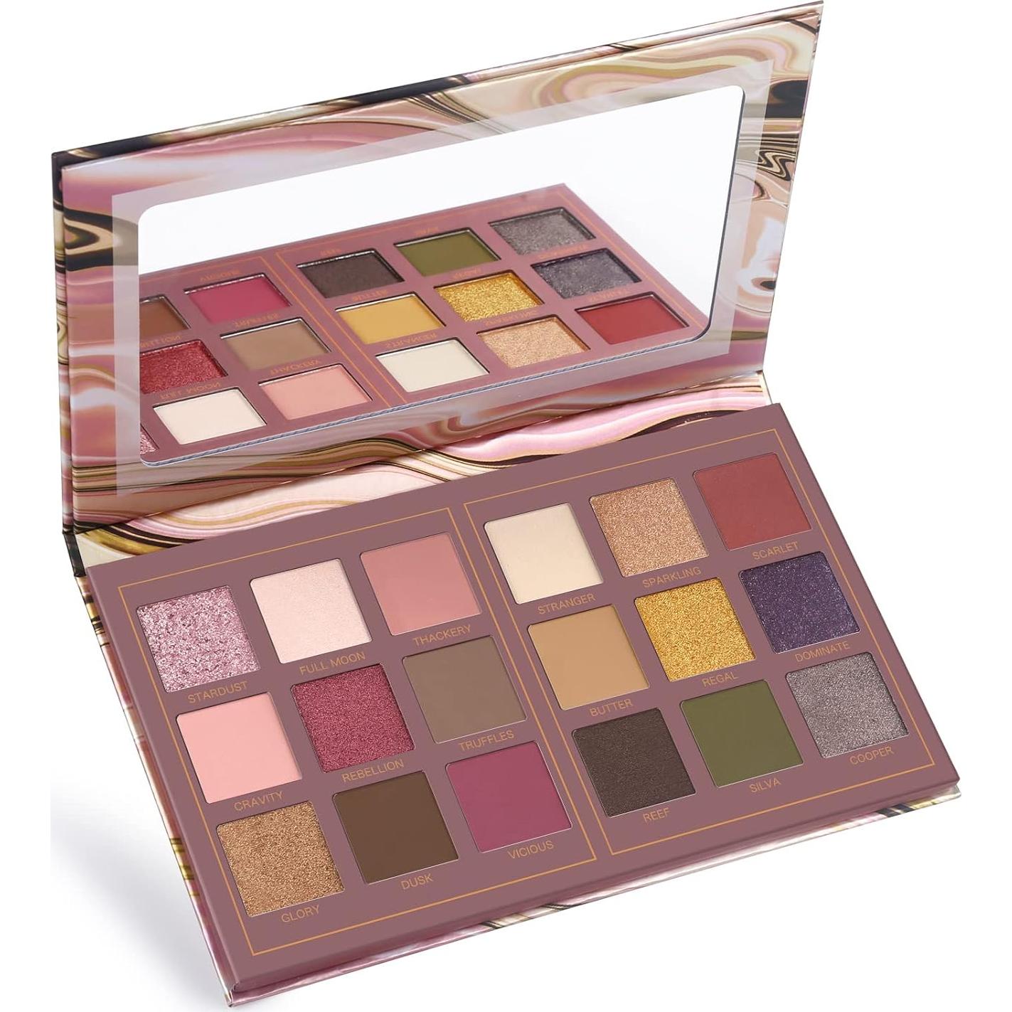 Paleta de Sombras de Ojos Prism Makeup 18 Colores Mate y Brillo