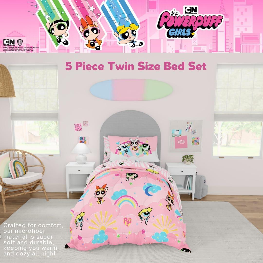 Juego de Cama Twin 5 Piezas Powerpuff Girls Franco