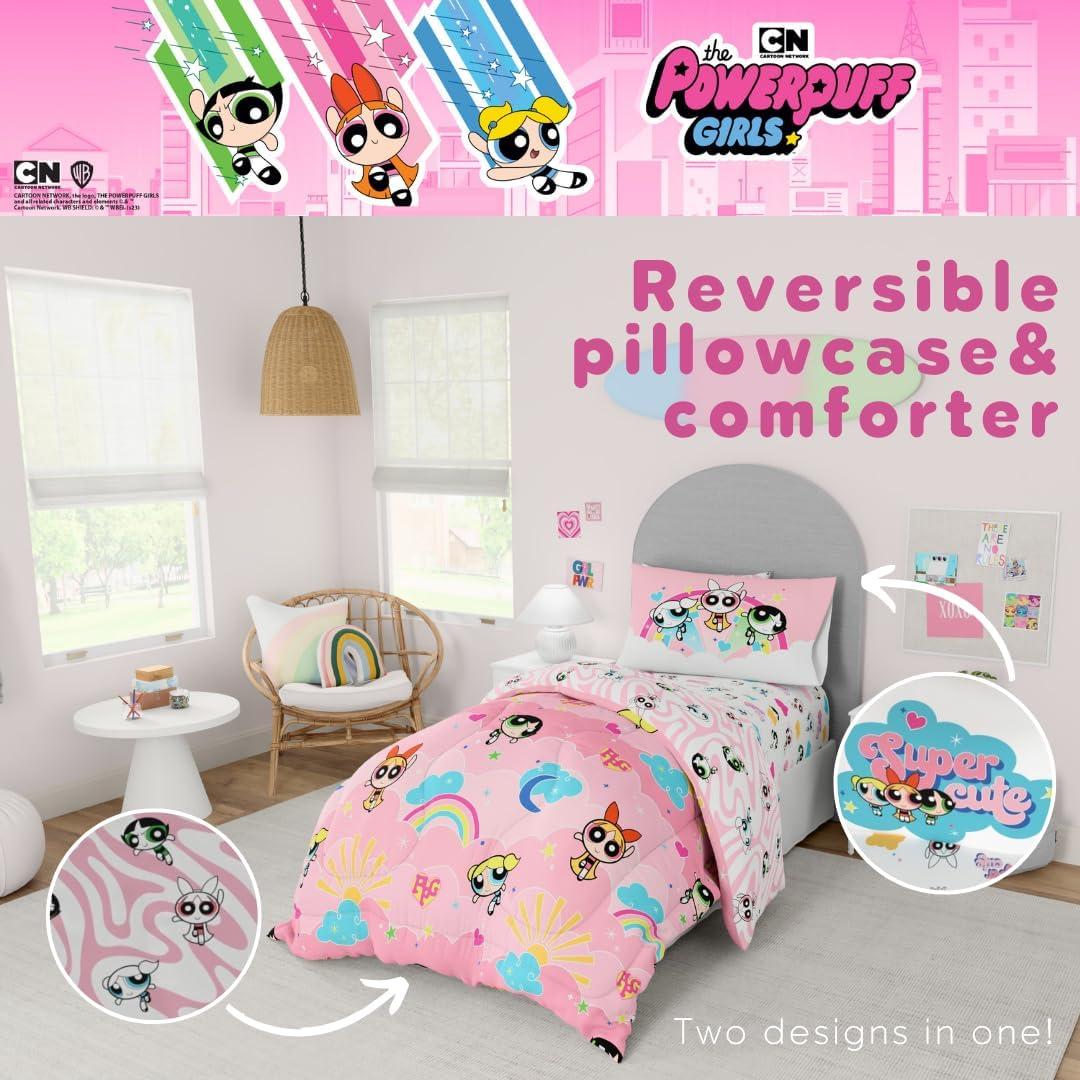 Juego de Cama Twin 5 Piezas Powerpuff Girls Franco