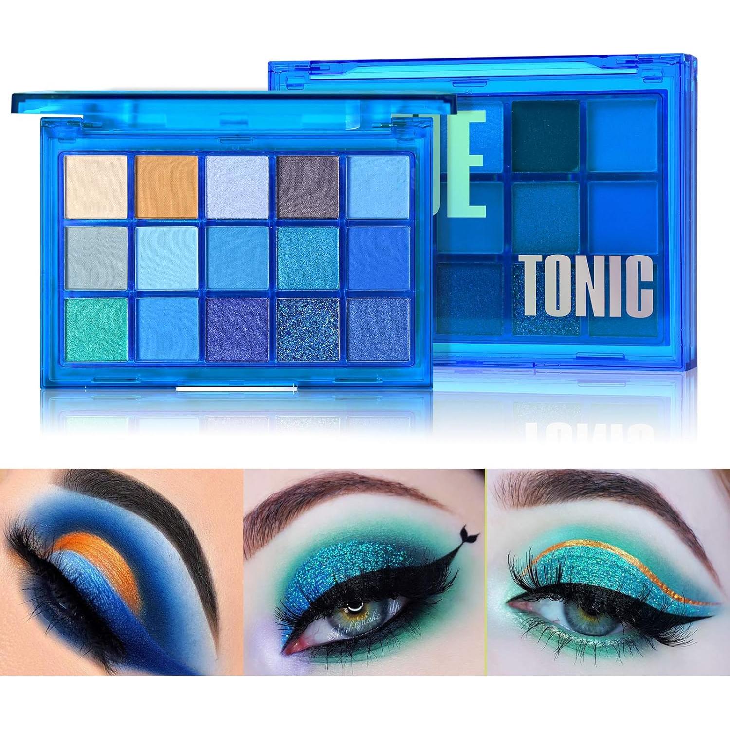 Paleta de Sombra de Ojos UCANBE 15 Tonos Azul Tónico