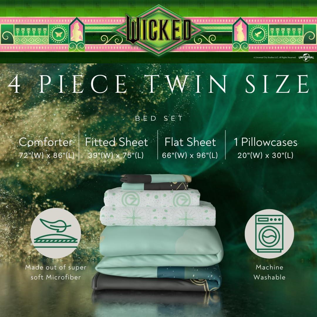 Juego de Ropa de Cama Twin Franco Wicked 4 Piezas