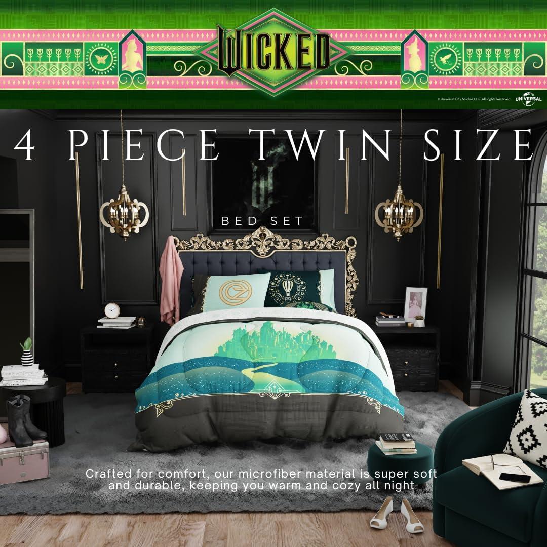 Juego de Ropa de Cama Twin Franco Wicked 4 Piezas