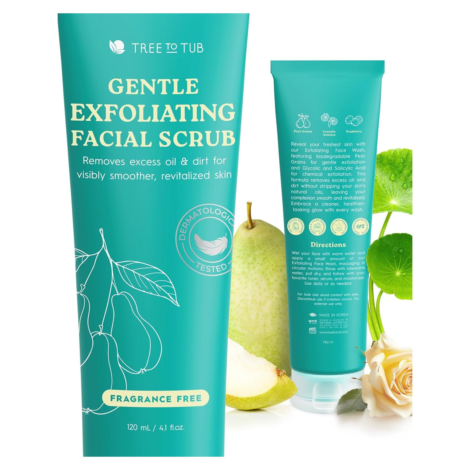 Limpiador Facial Exfoliante Tree To Tub 140g - Suave y Vegano