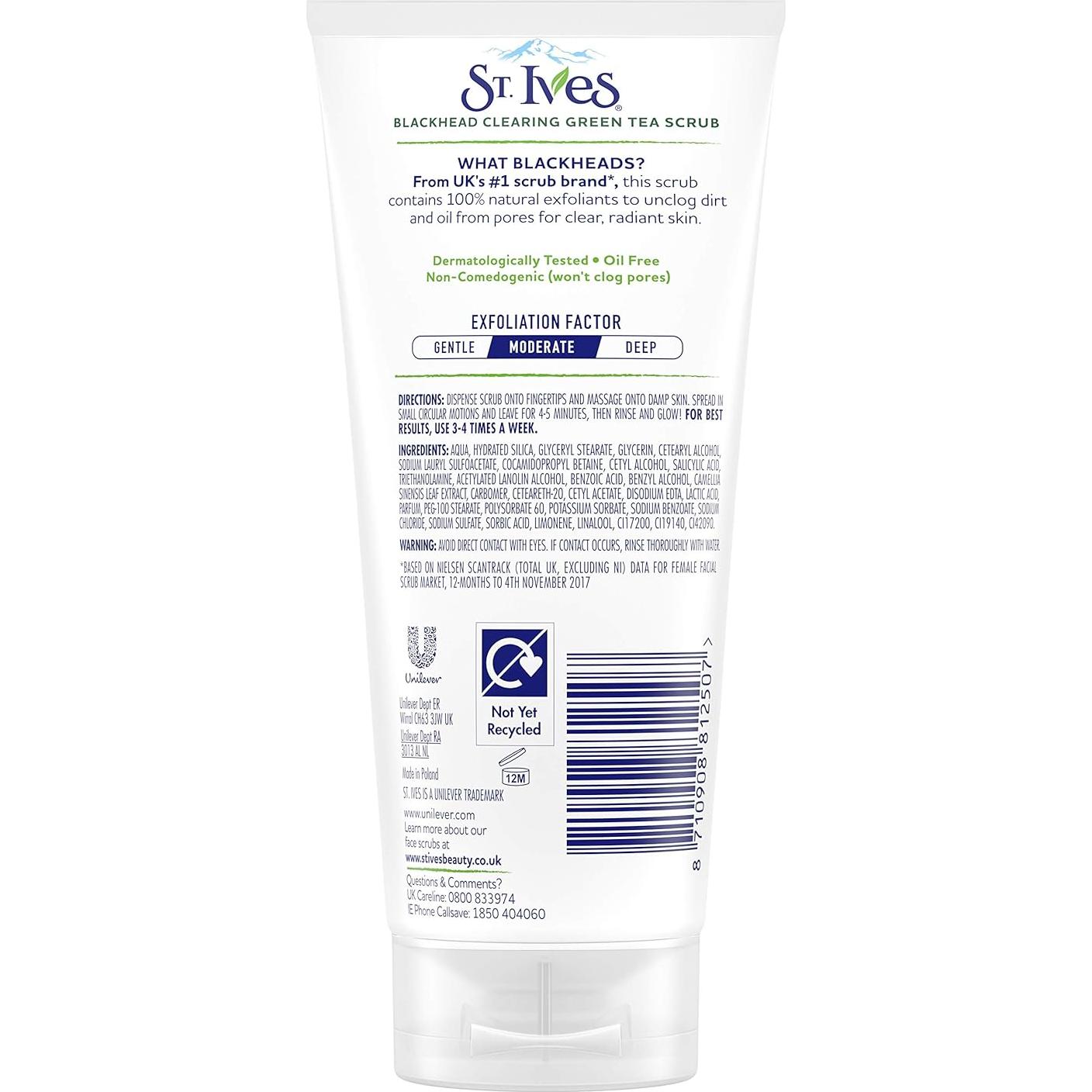 Exfoliante de Té Verde St. Ives 150ml para Puntos Negros