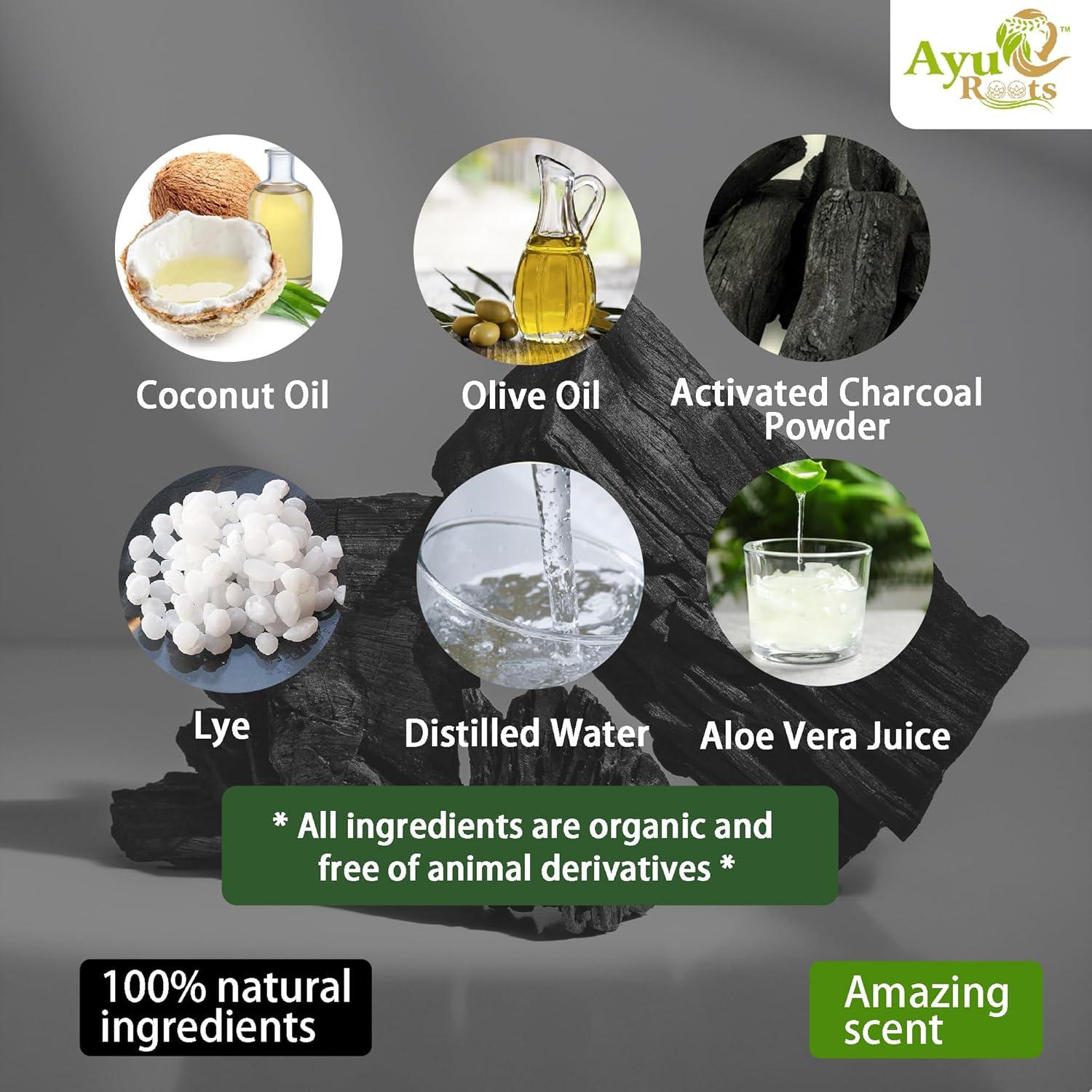 Jabón de Carbón Activado AyurRoots 110g - Limpieza Profunda