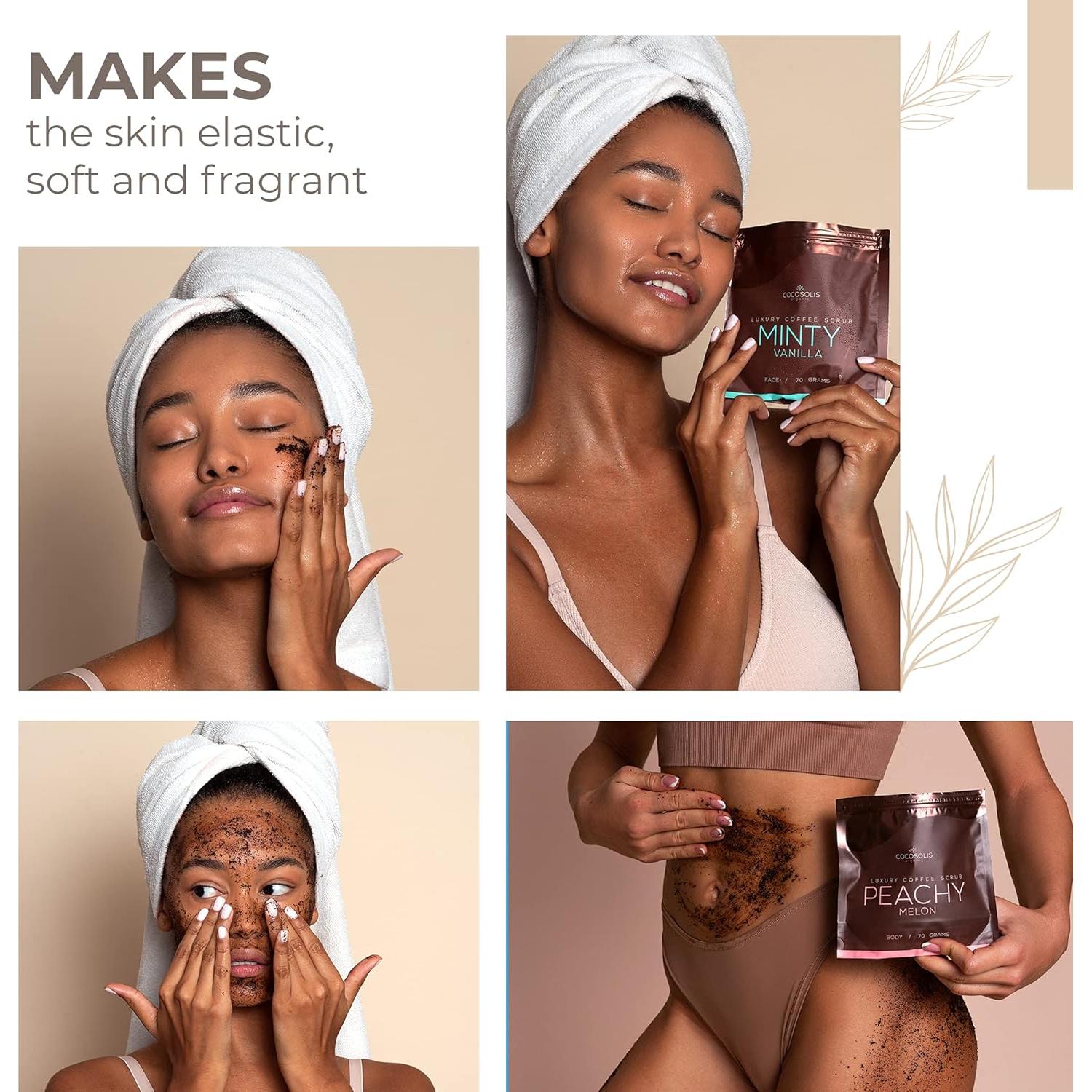 Juego de Exfoliantes COCOSOLIS Café Arabica 4 Paquetes 280g