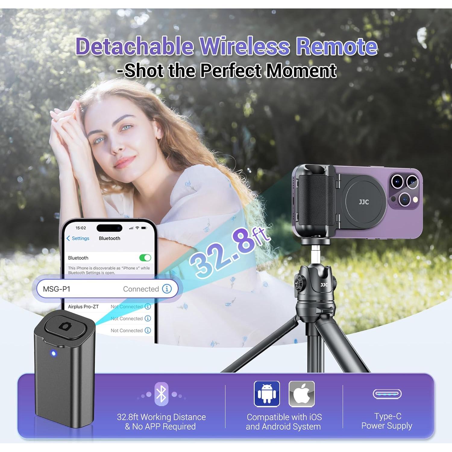 Mango Magnético JJC para Cámara de Teléfono con Control Remoto