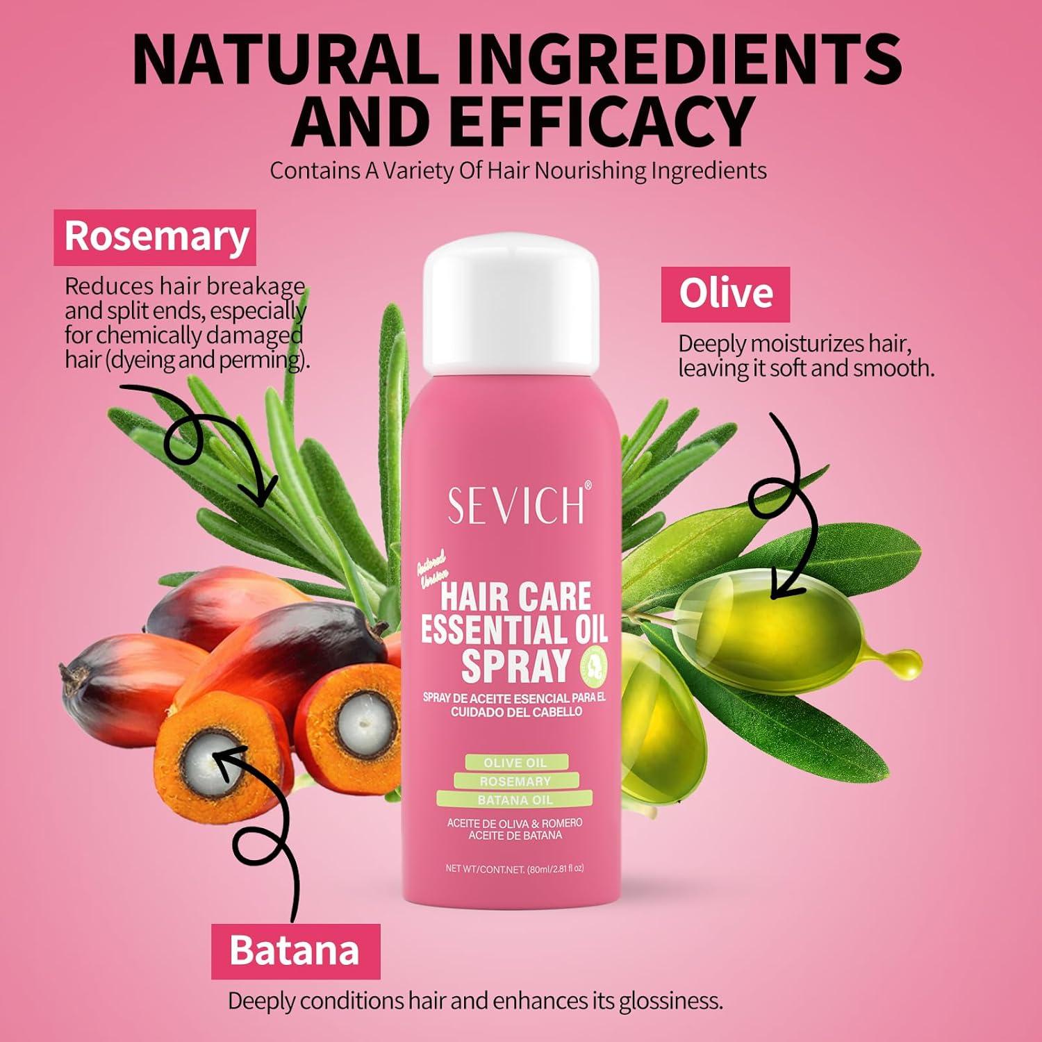 Spray de Aceite para Cabello SEVICH 80ml - Anti-Frizz y Brillo