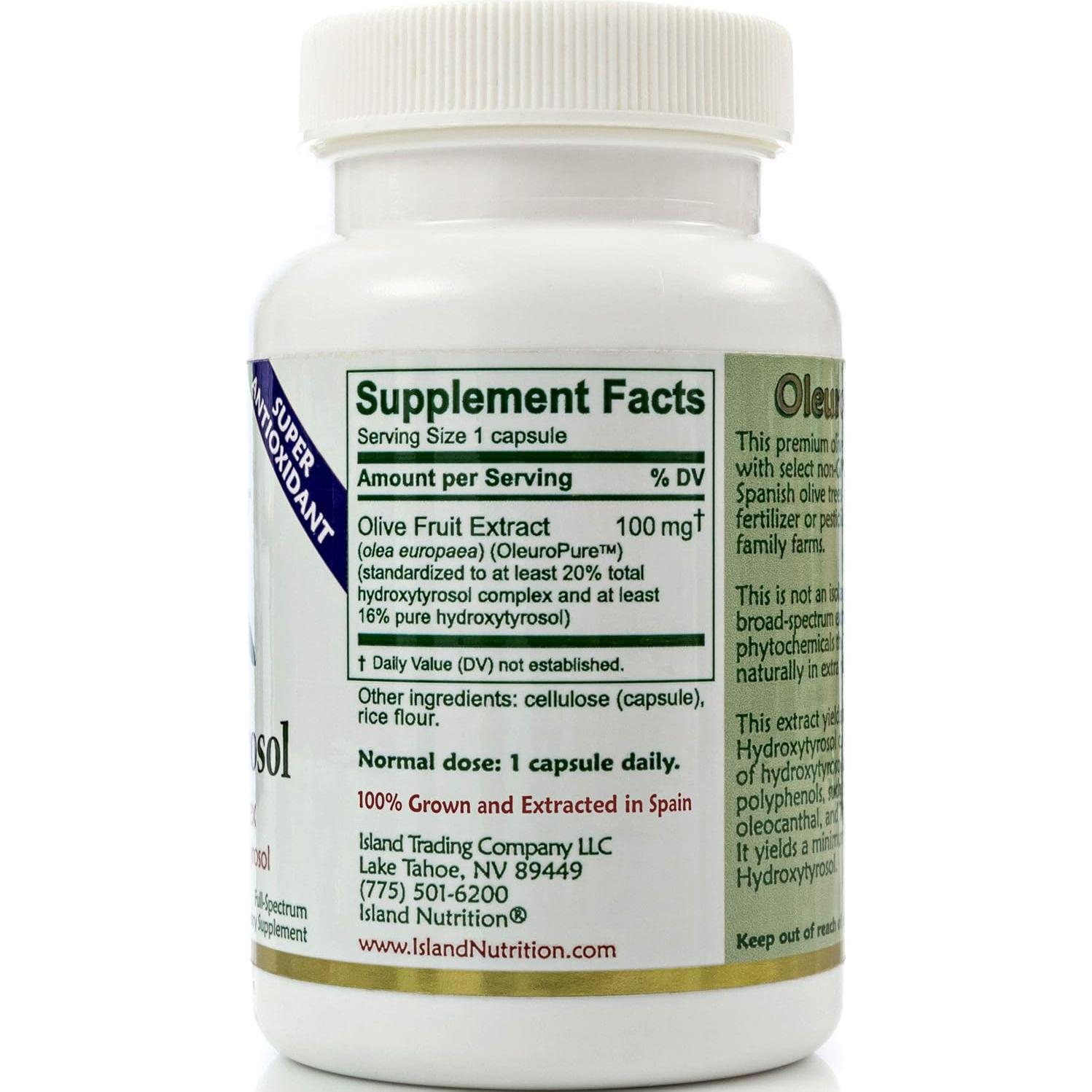 Hidroxitirosol 20% Island Nutrition 90 Cápsulas 100 mg