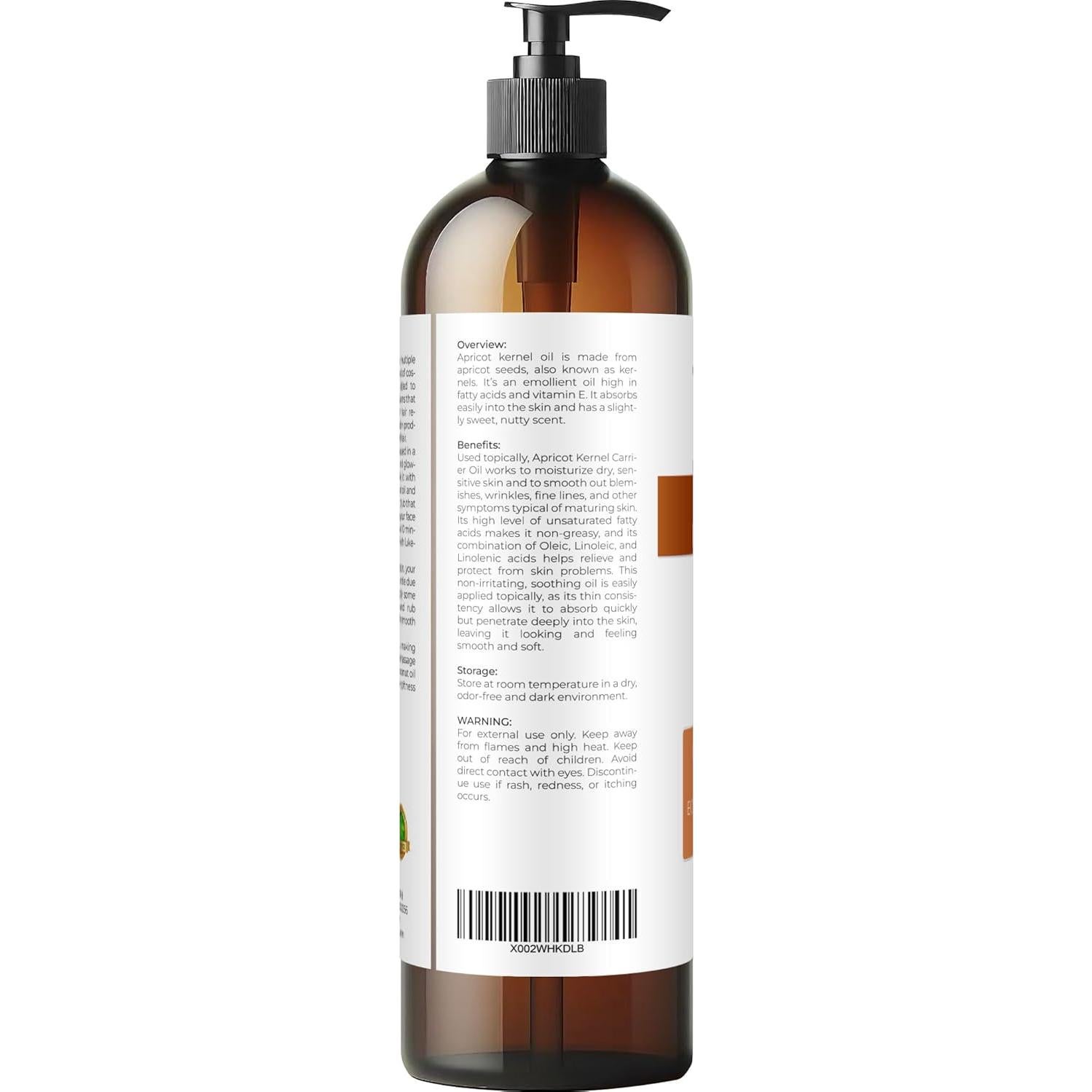 Aceite de Hueso de Albaricoque Velona 236 ml 100% Puro y Natural