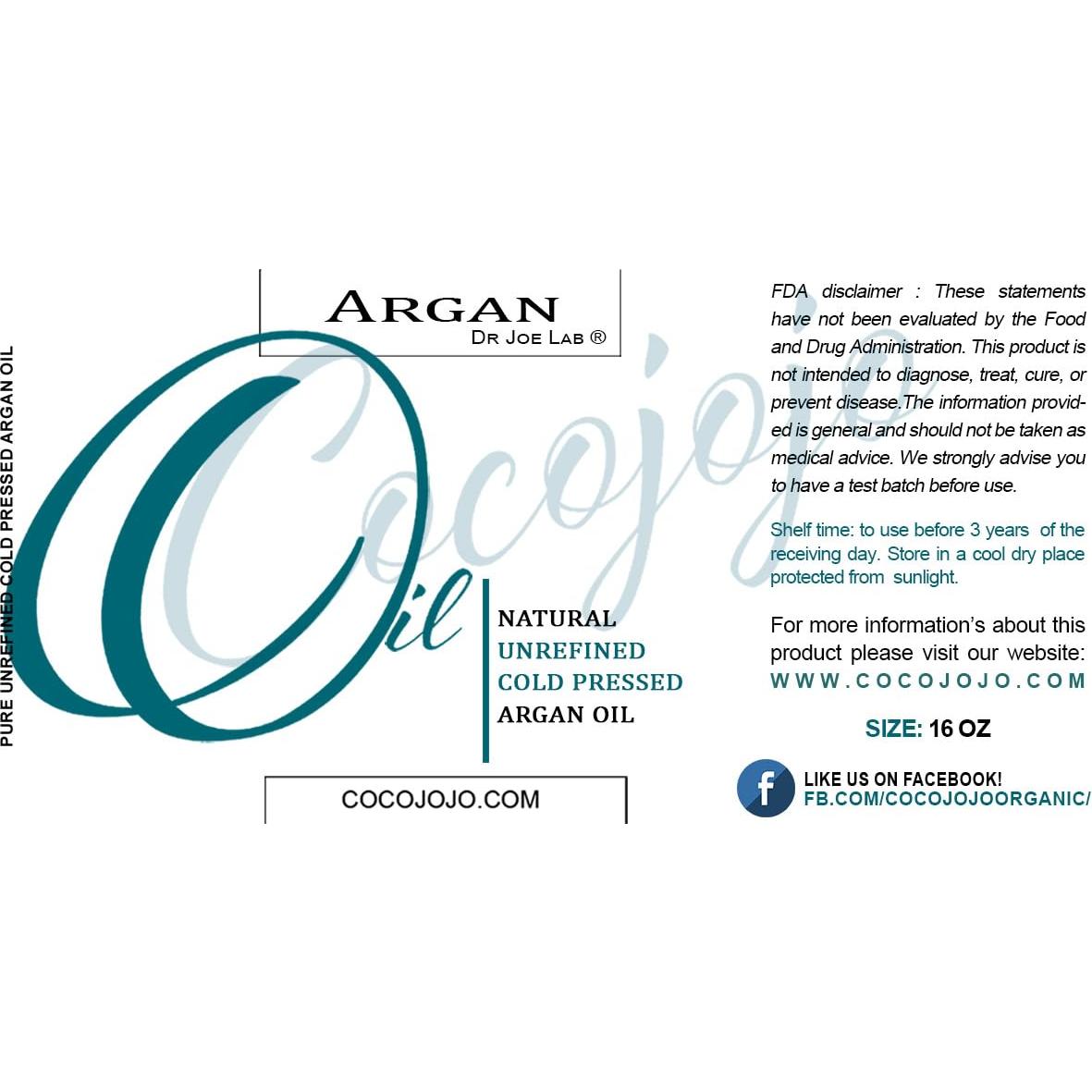 Aceite de Argán Puro Dr Joe Lab 473 ml Hidratante Natural