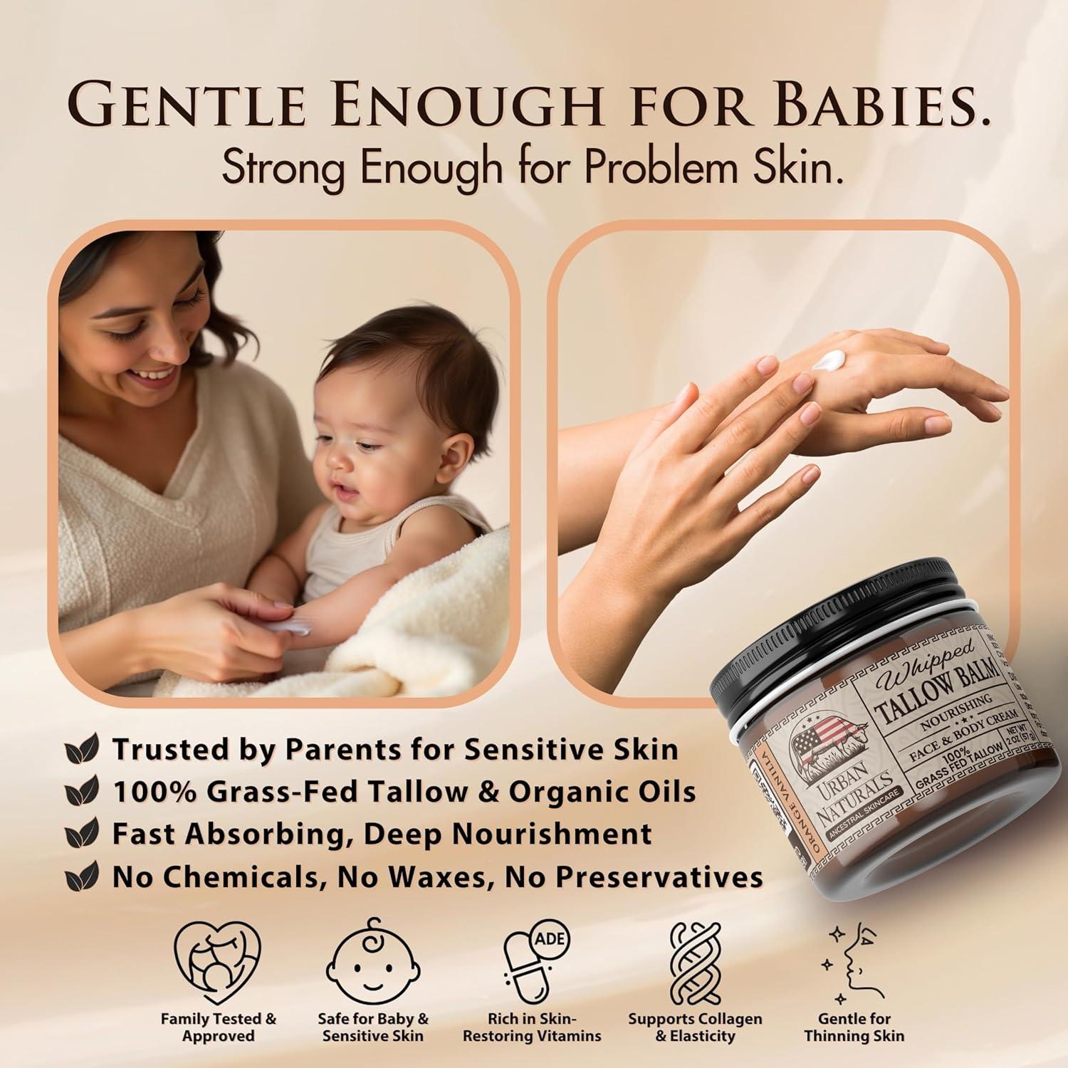 Bálsamo Hidratante de Tallow Urban Naturals 142g Naranja Vainilla