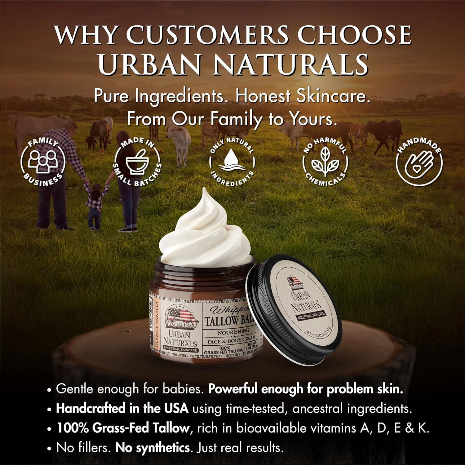 Bálsamo Hidratante de Tallow Urban Naturals 142g Naranja Vainilla