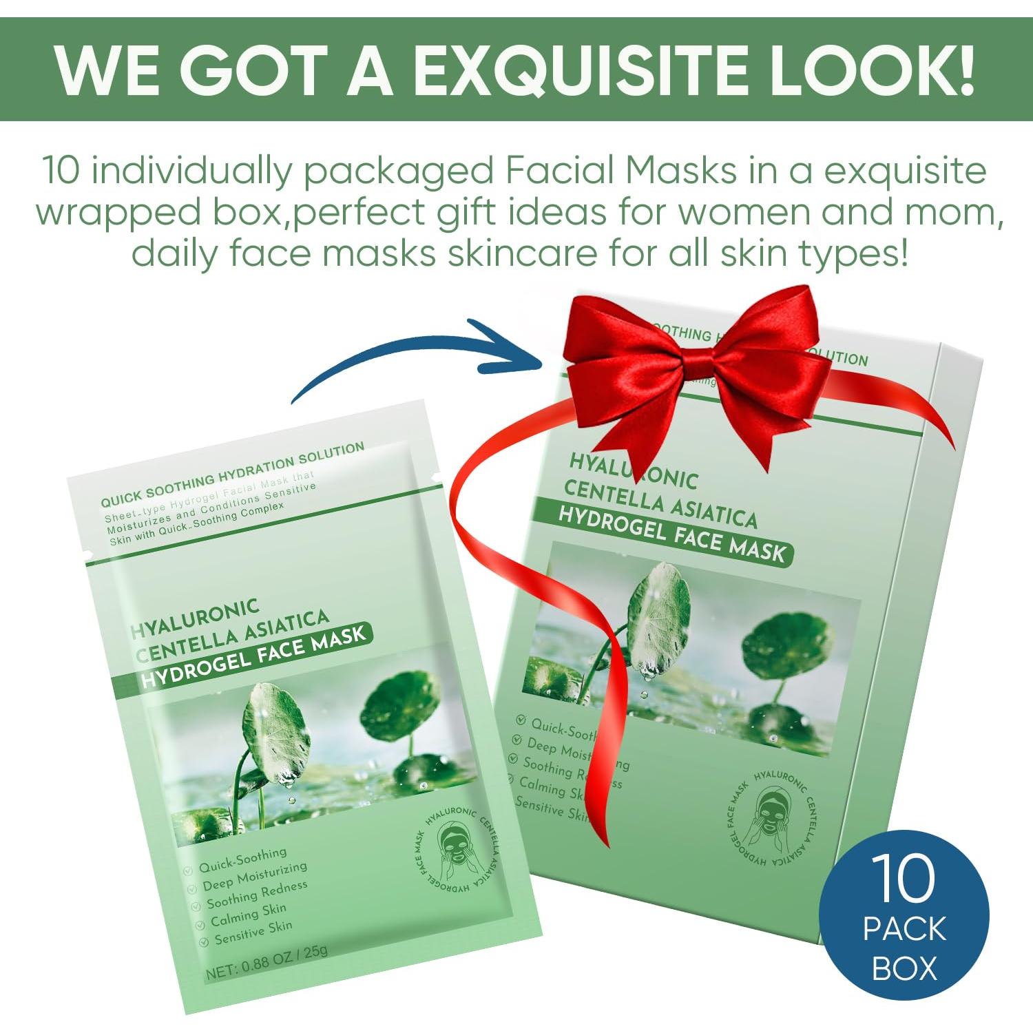 Mascarilla Facial Calmante Centella Asiática 10 Paquetes