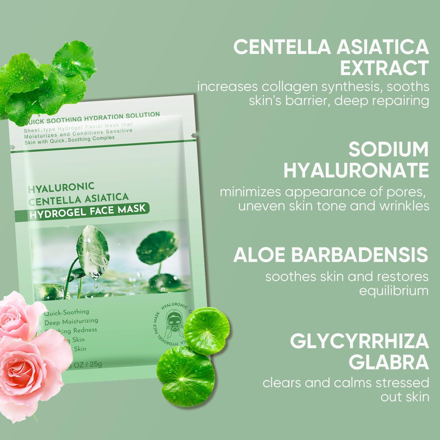 Mascarilla Facial Calmante Centella Asiática 10 Paquetes