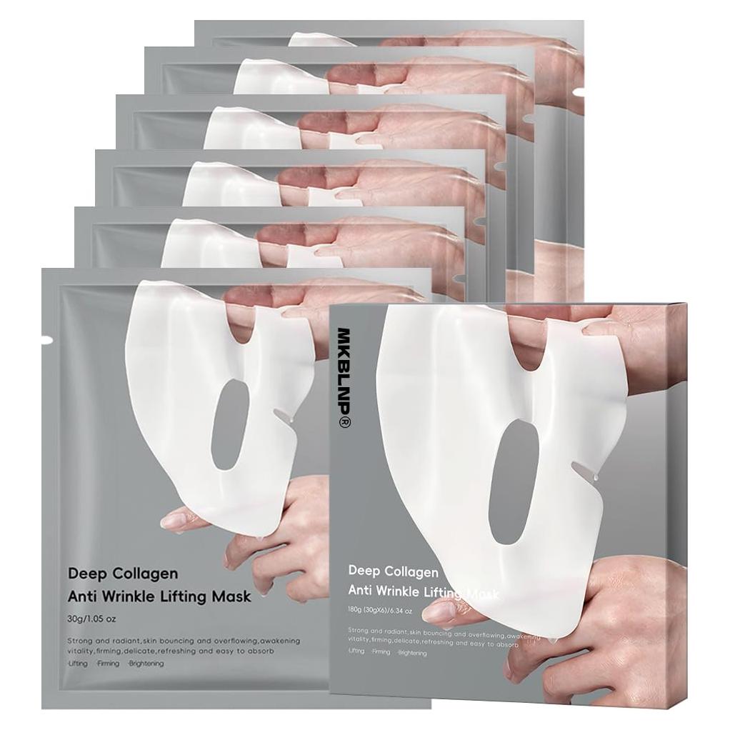 Mascarilla Facial de Colágeno Hidratante MKBLNP - 6 Piezas