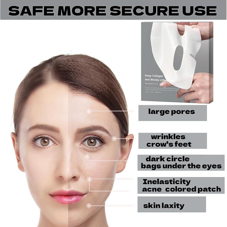 Mascarilla Facial de Colágeno Hidratante MKBLNP - 6 Piezas