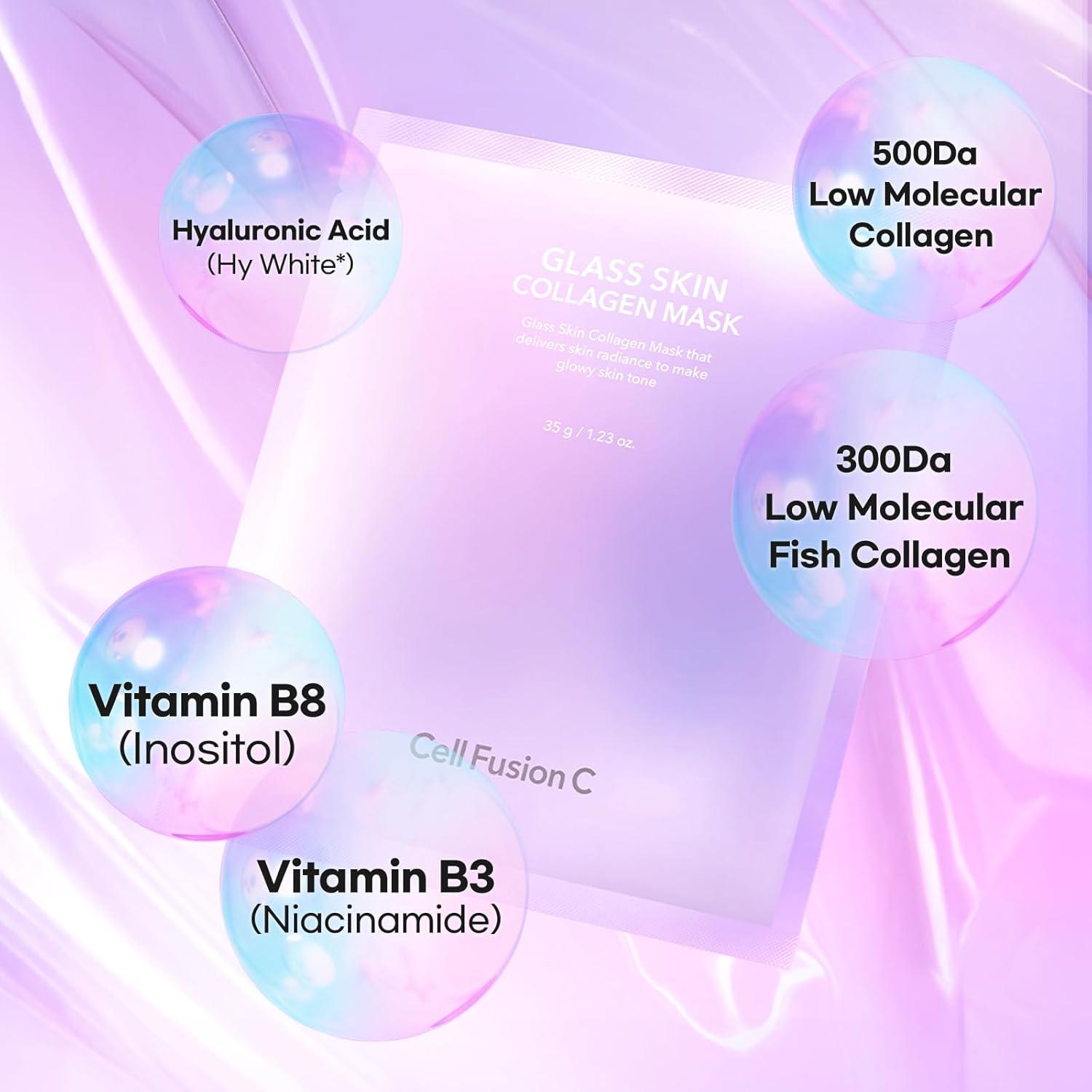 Mascarilla Hidrogel Cell Fusion C Colágeno Glass Skin 5 Hojas
