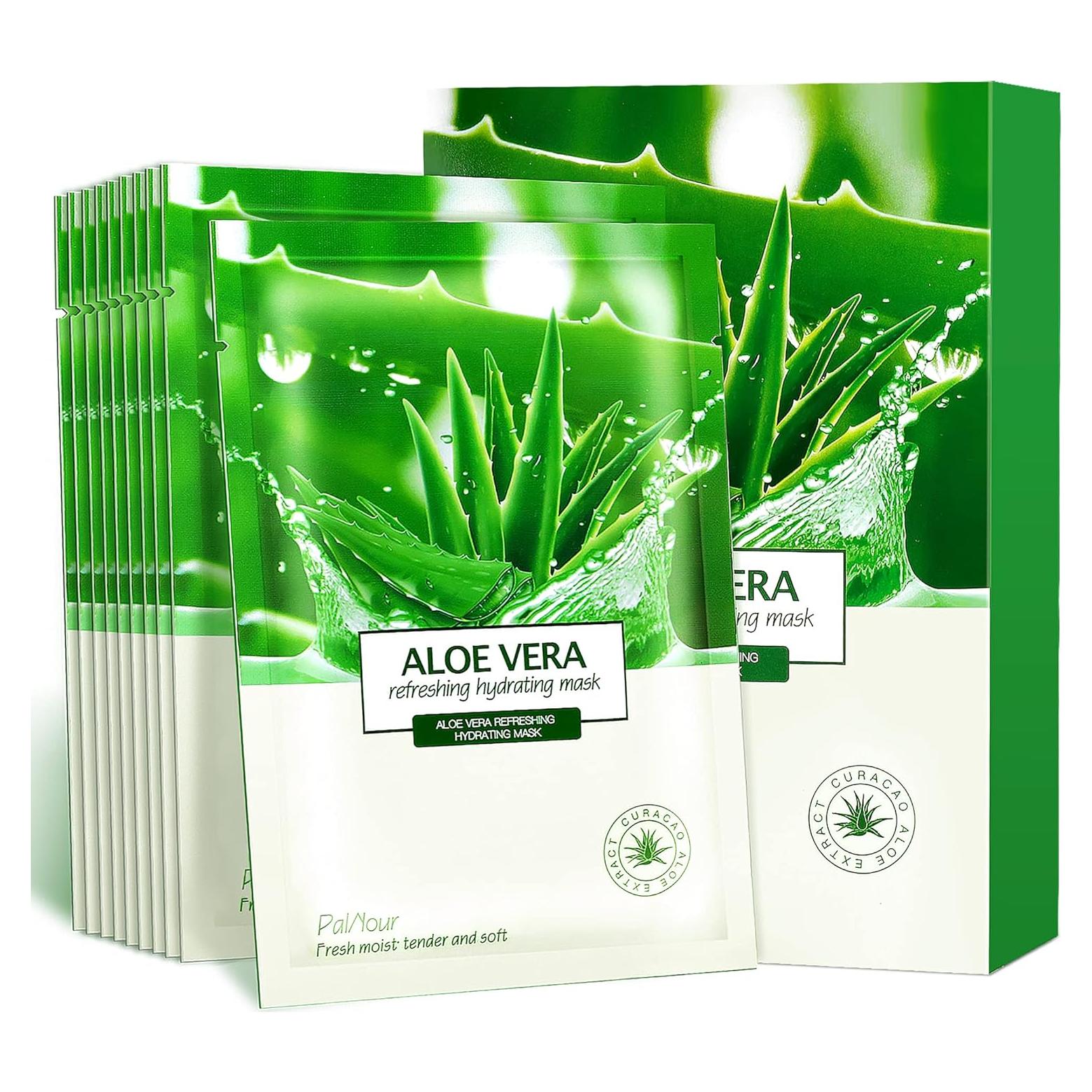 Hoja Facial Hidratante Aloe Vera PalNour 10 Piezas 25ml