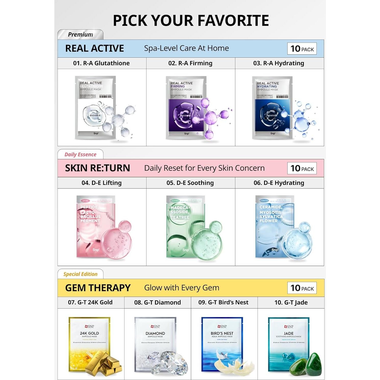 Máscara de Hoja Hidratante Activa Real K Beauty 10 Hojas