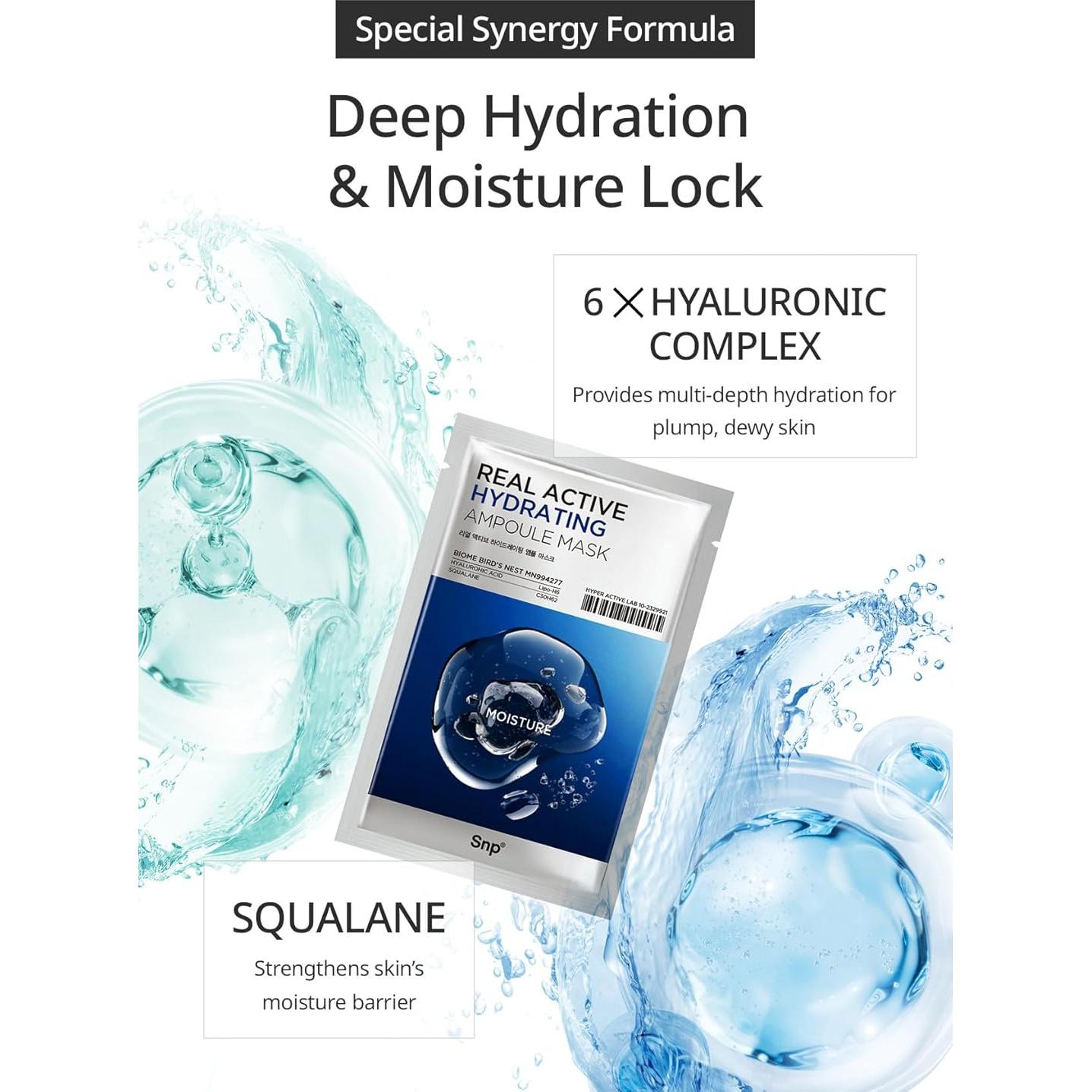 Máscara de Hoja Hidratante Activa Real K Beauty 10 Hojas