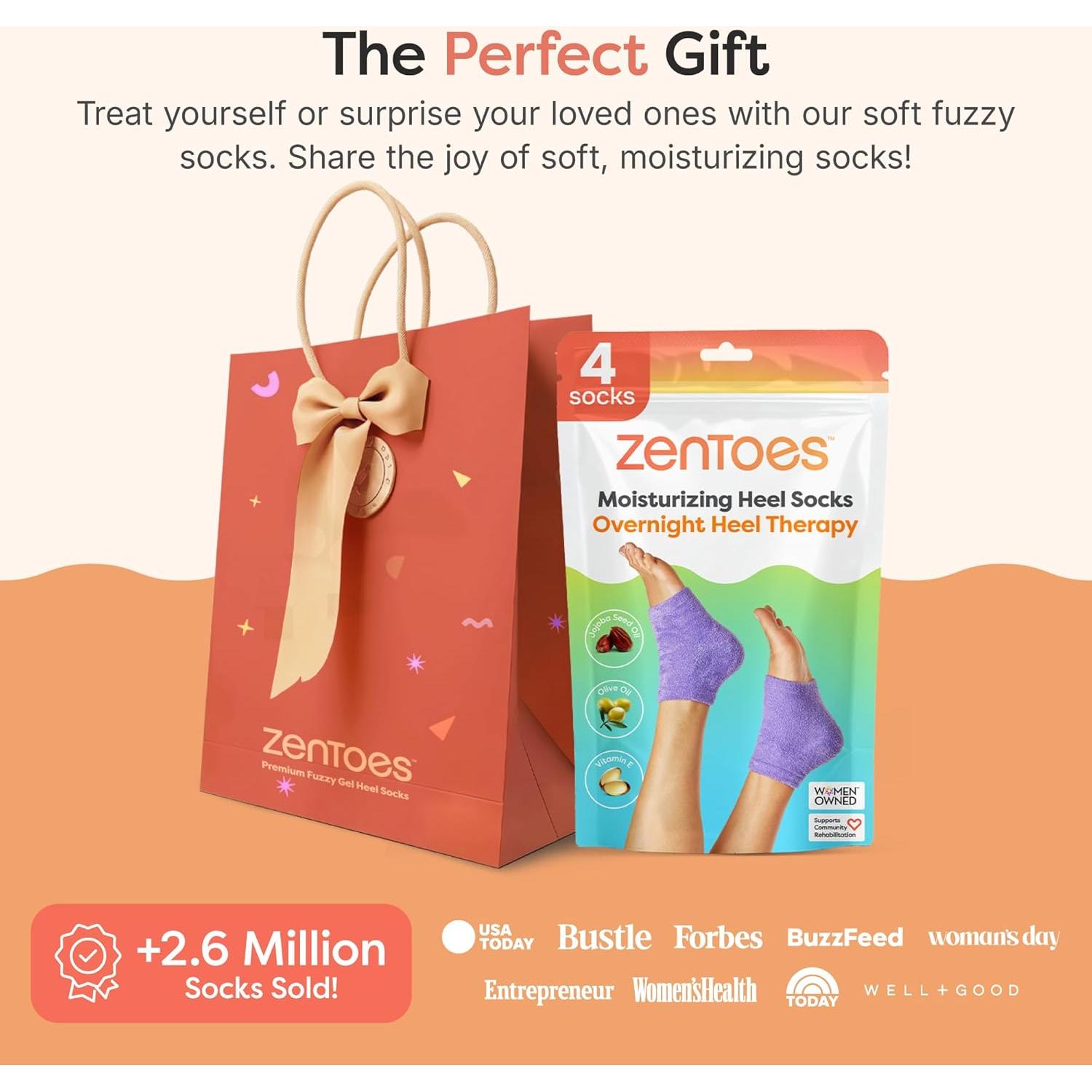 Calcetines Hidratantes ZenToes para Talones Agrietados - Regular