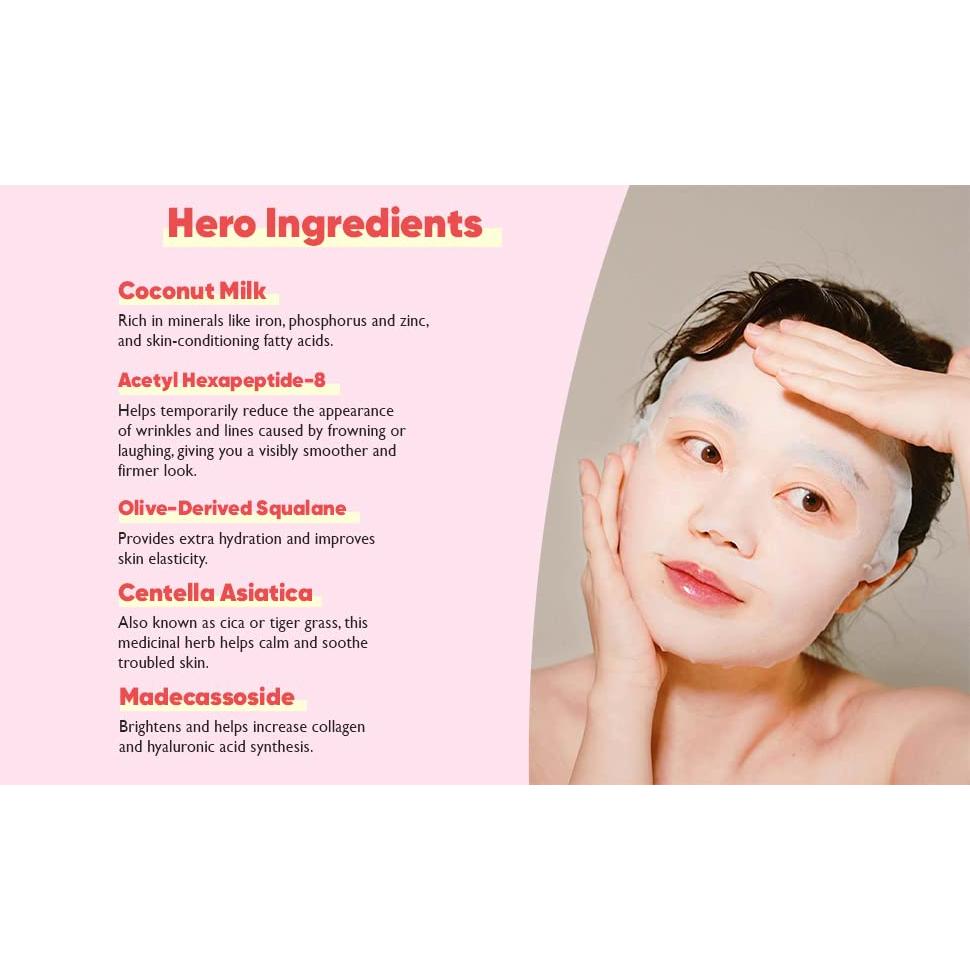 Mascarillas Hidratantes ParadiseGal - 10 Unidades Colágeno Coco