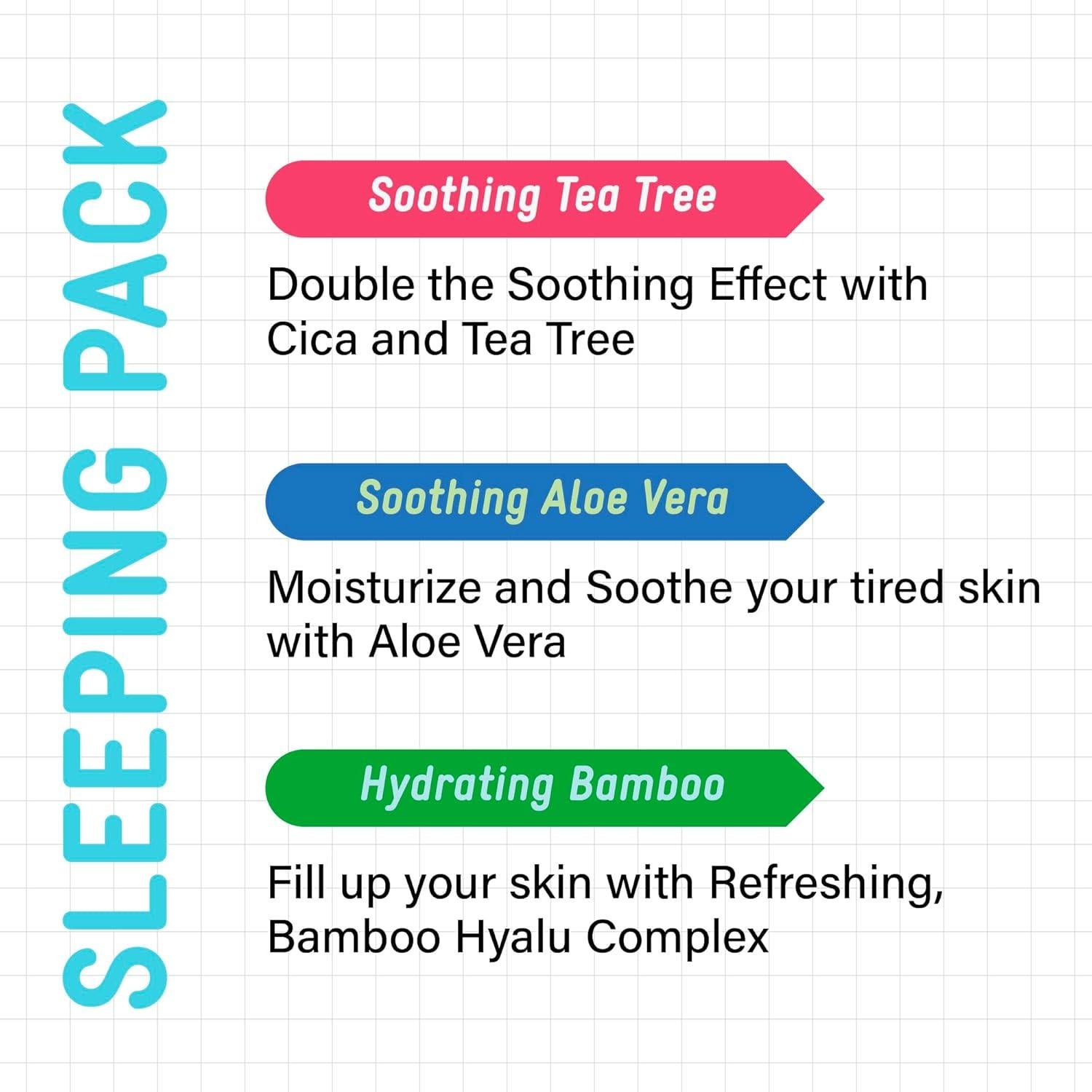 BRING GREEN Fresh Ball Sleeping Pack | Tea Tree for Calming, Bamboo for Hydrating, Aloe Vera for Soothing