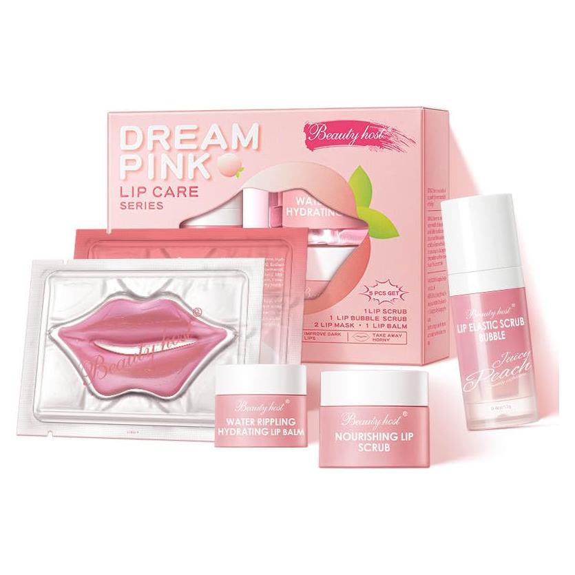 Kit de Cuidado Labial 4 en 1 SLT - Balsamo, Exfoliante y Mascarilla