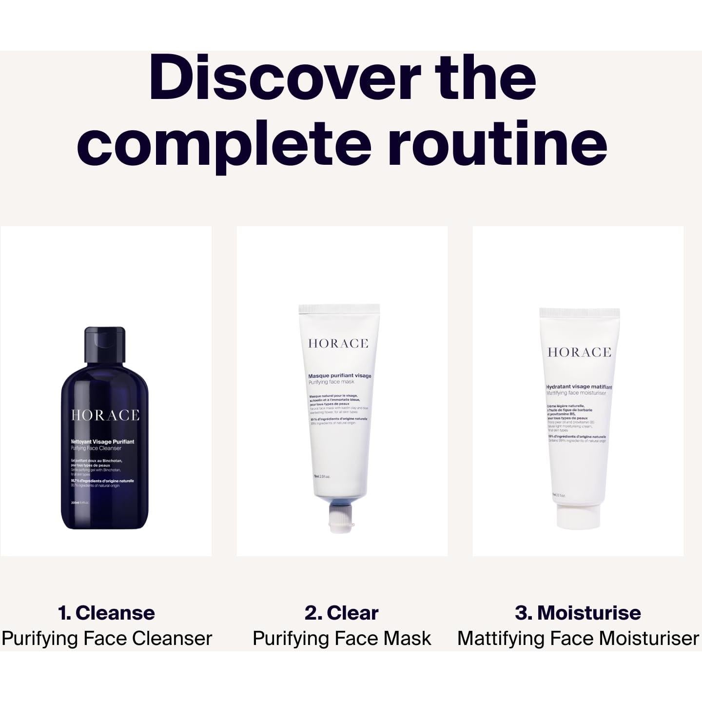 Máscara Facial Purificante HORACE 72.5 ml - Arcilla Kaolin