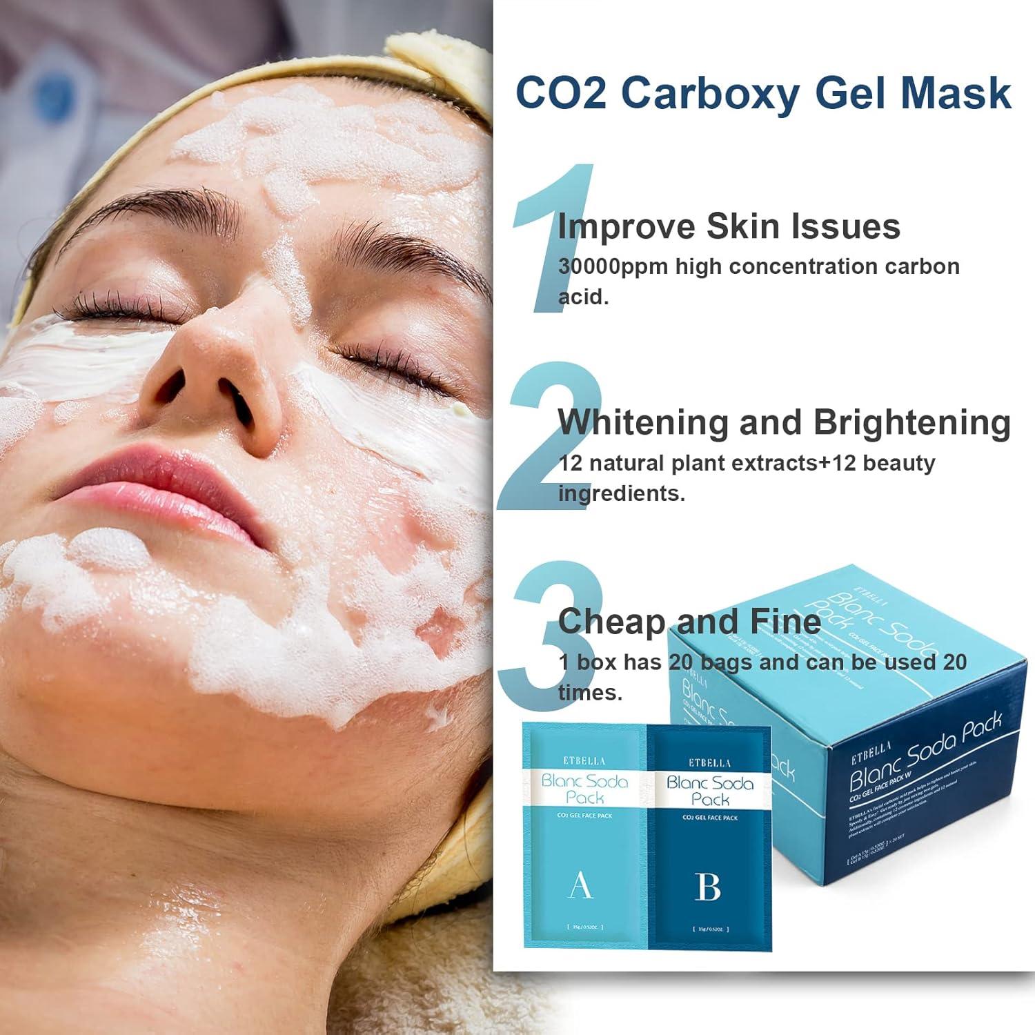 Mascarilla Facial CO2 Elitzia 20 Bolsas Hidratante Azul