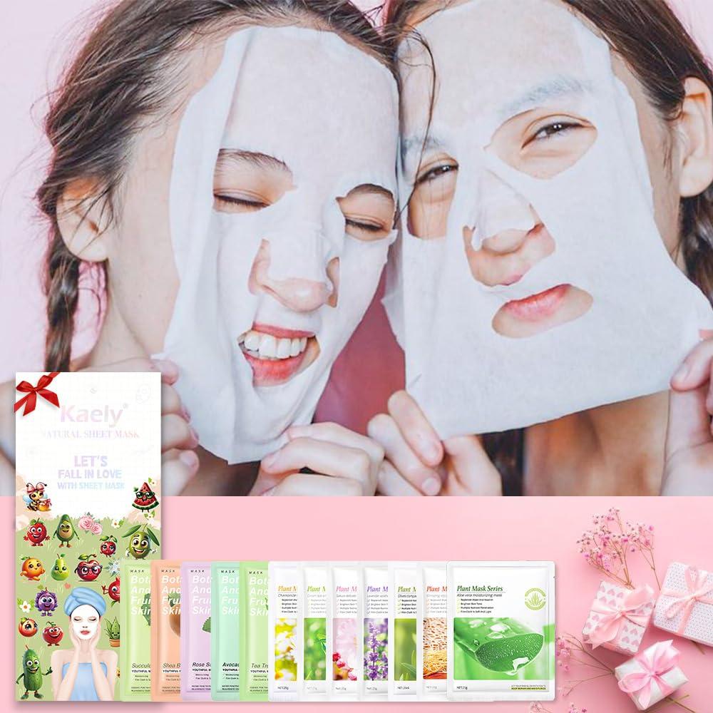 Mascarillas Faciales Niñas evpct 12 Pack Cuidado Piel Natural