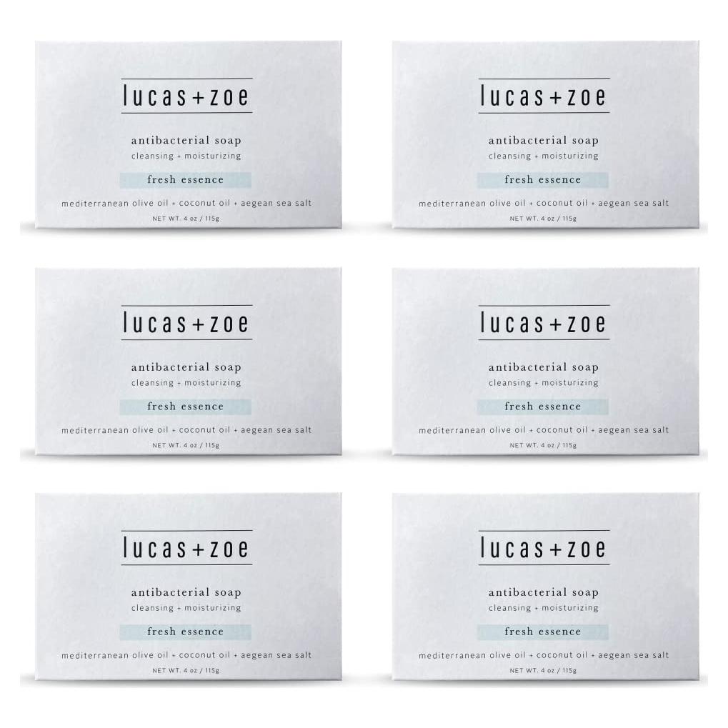 Jabón Antiséptico Lucas + Zoe 113.4g - Pack de 6 Natural