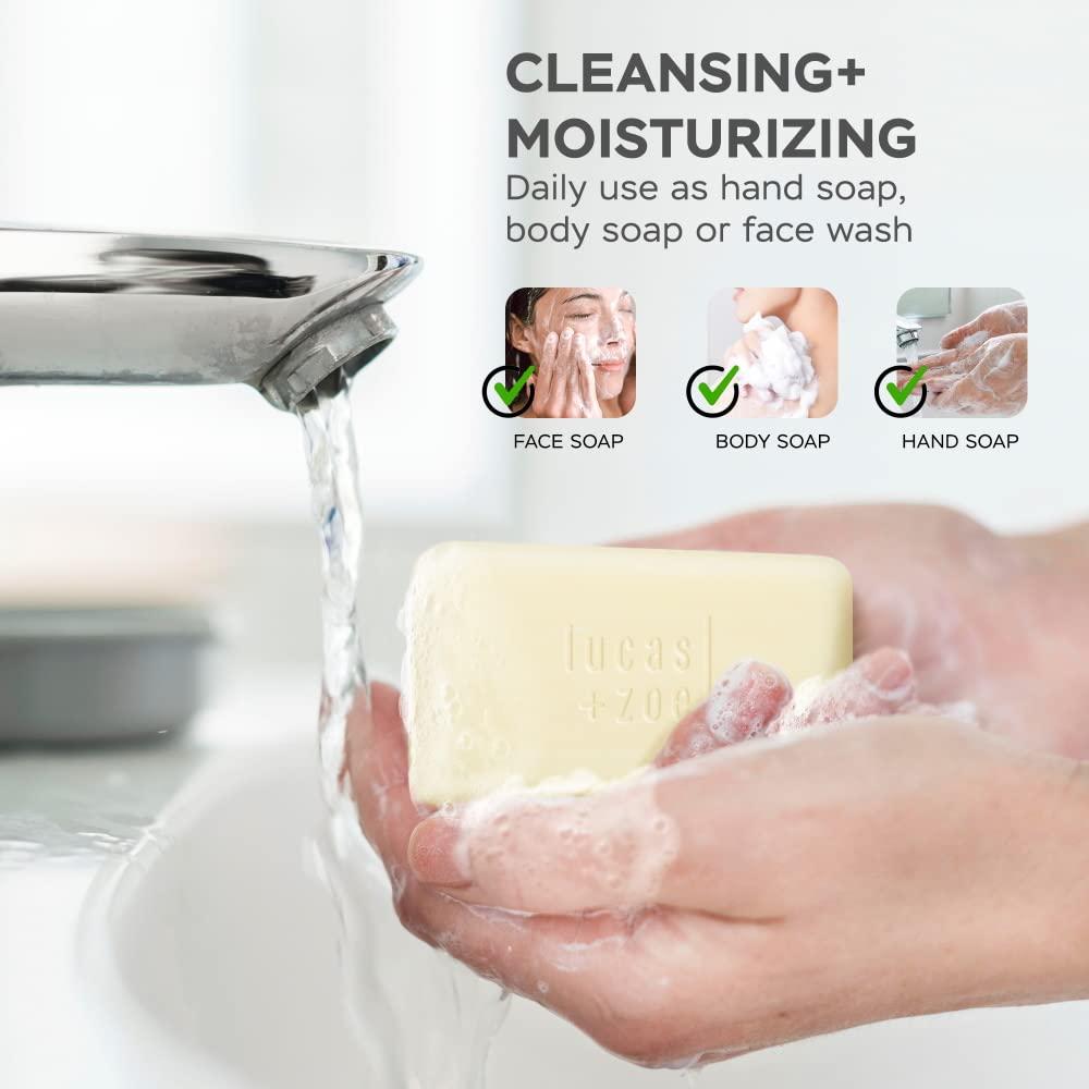 Jabón Antiséptico Lucas + Zoe 113.4g - Pack de 6 Natural