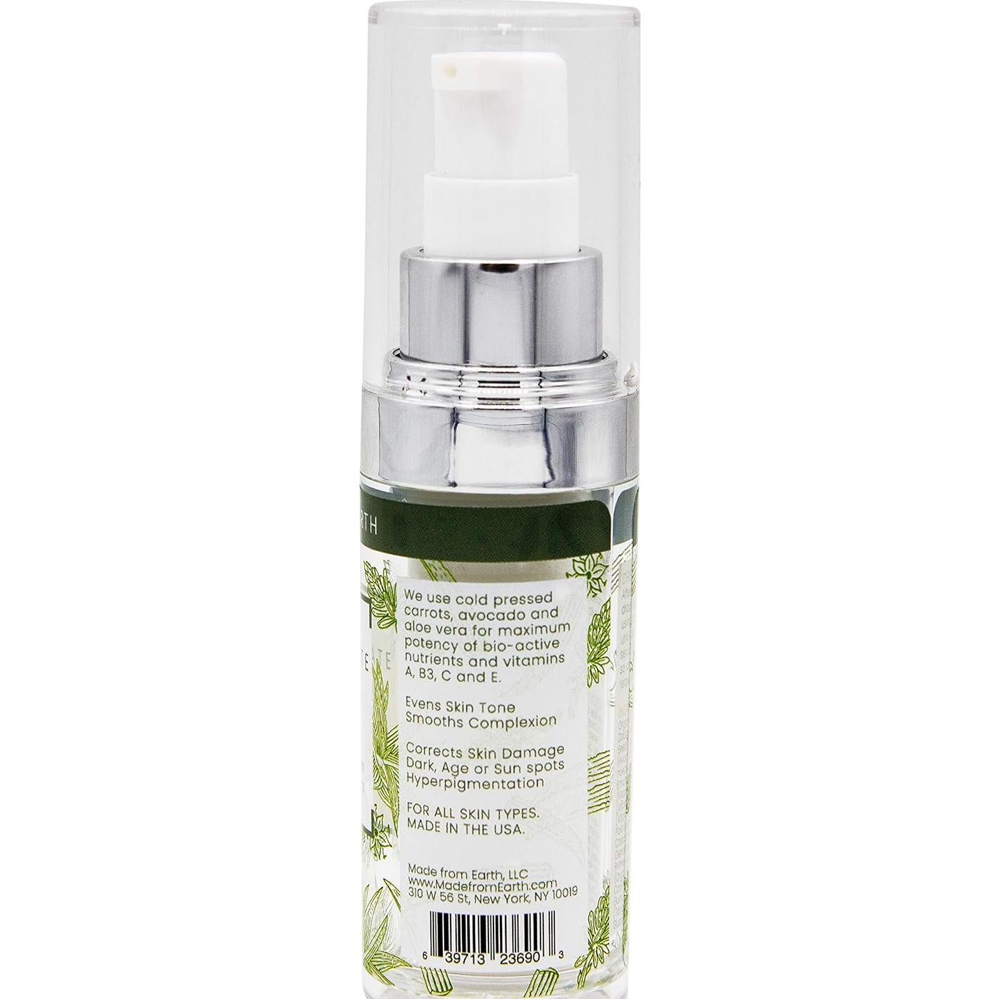 Suero Facial de Zanahoria Made from Earth 15ml - Reduce Manchas y Arrugas