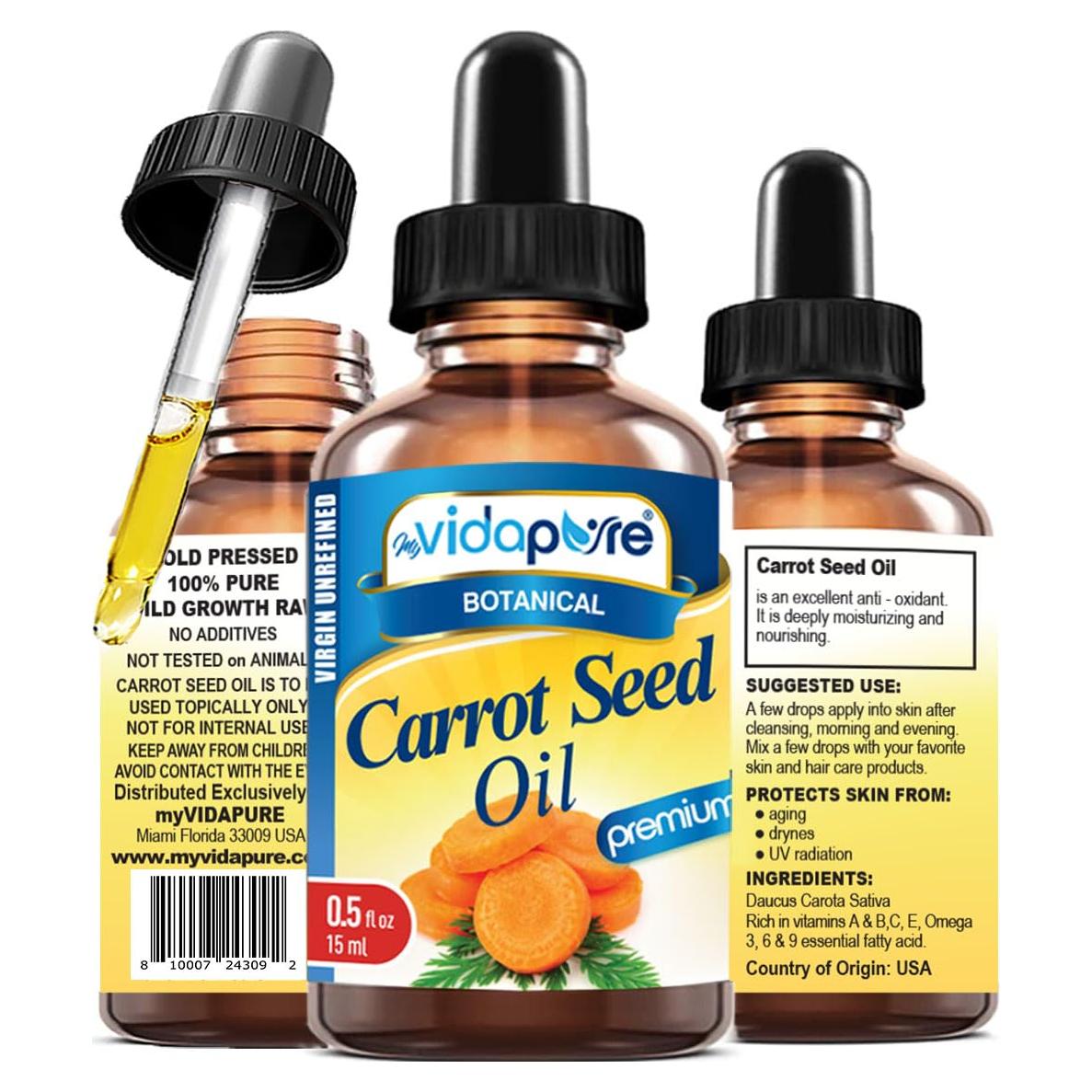 Aceite de Semilla de Zanahoria MyVidaPure 100% Puro 15ml