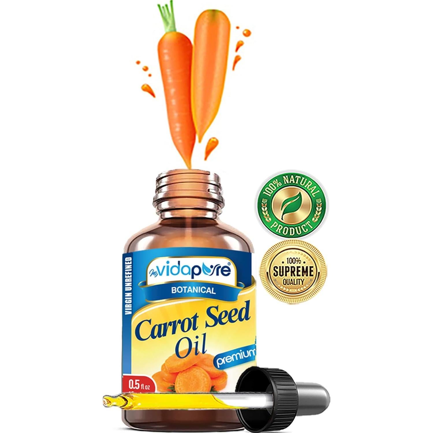 Aceite de Semilla de Zanahoria MyVidaPure 100% Puro 15ml