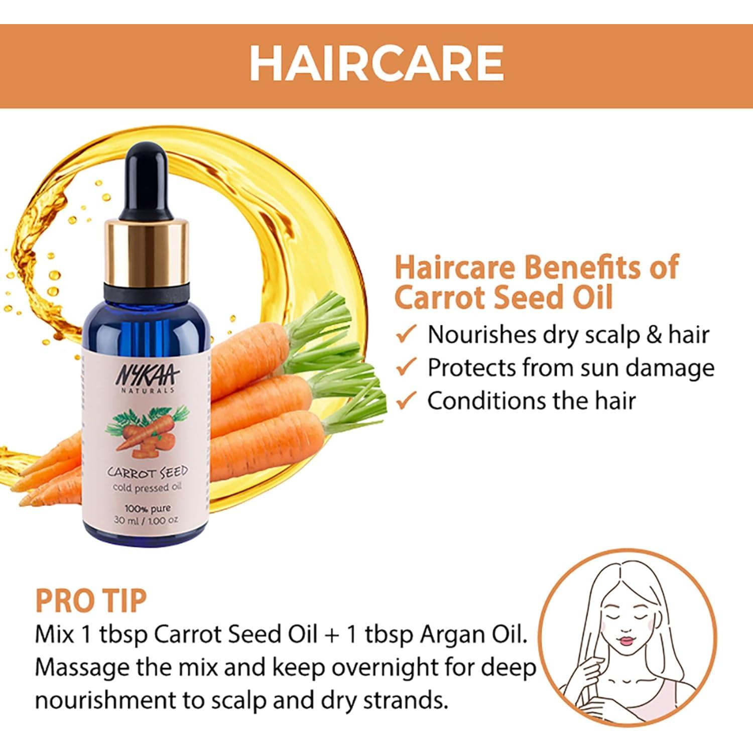 Aceite de Semilla de Zanahoria Nykaa Naturals 100g - Facial y Cabello